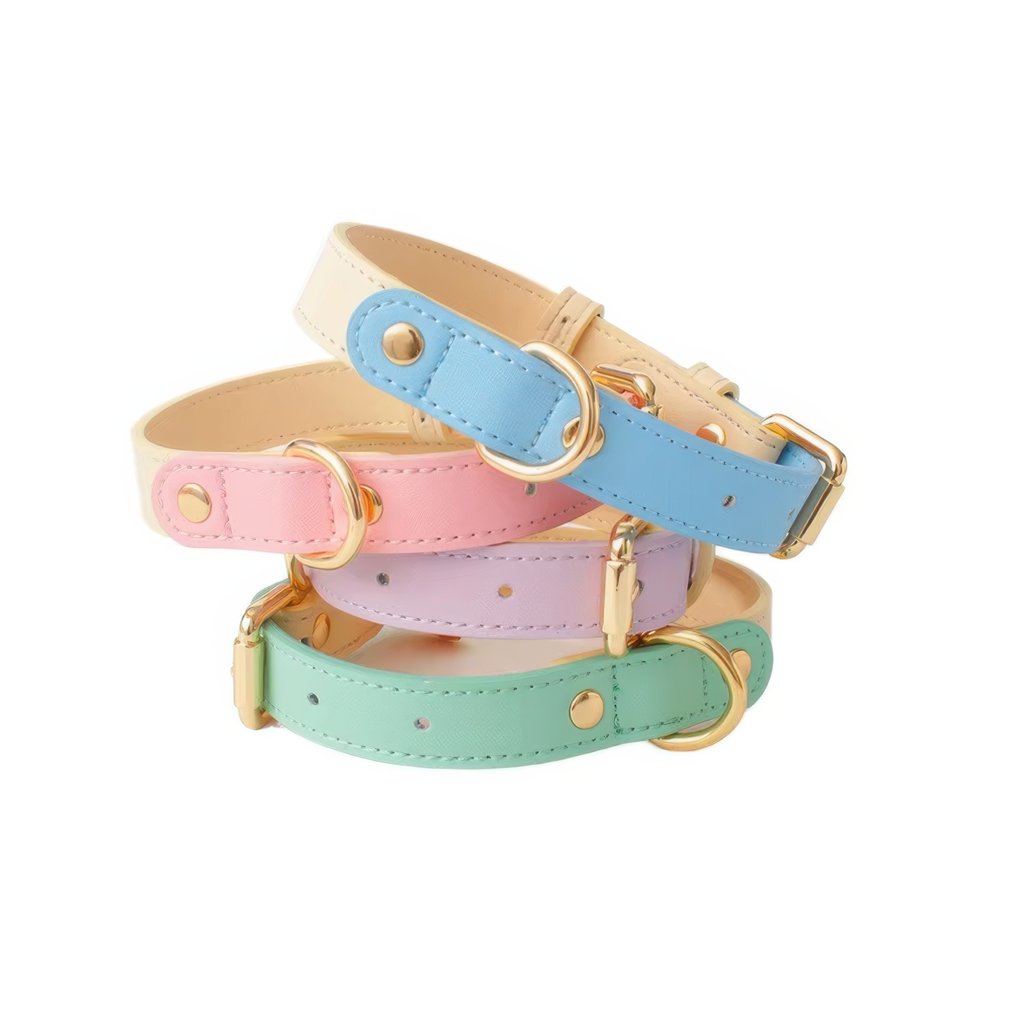 Capri Leather Collar & Leash Set - Sky