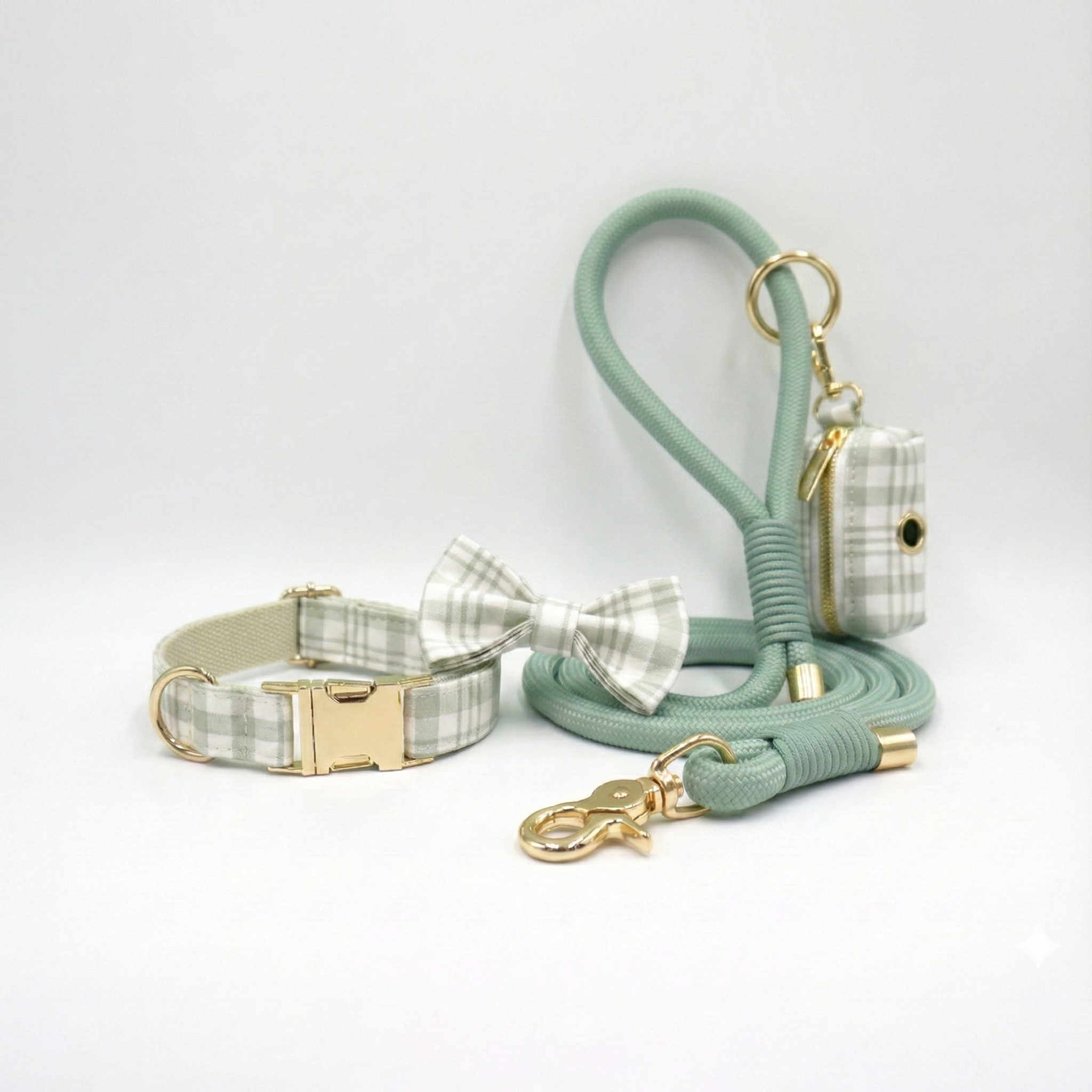 Meadow Plaid Dog Walking Set