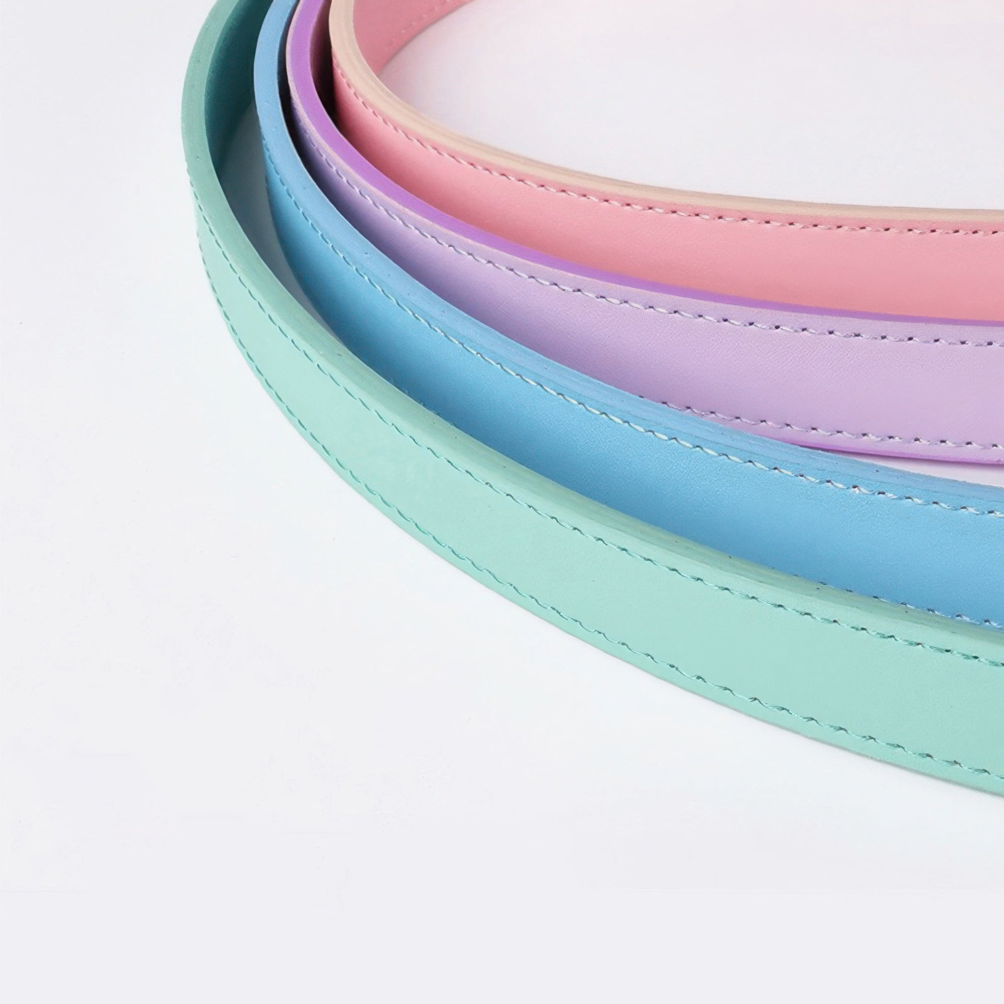 Capri Leather Collar & Leash Set - Sky
