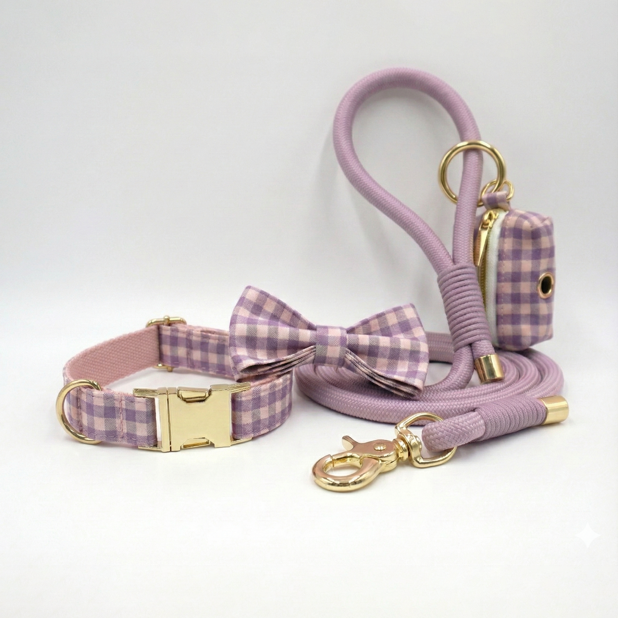 Wisteria Plaid Dog Walking Set