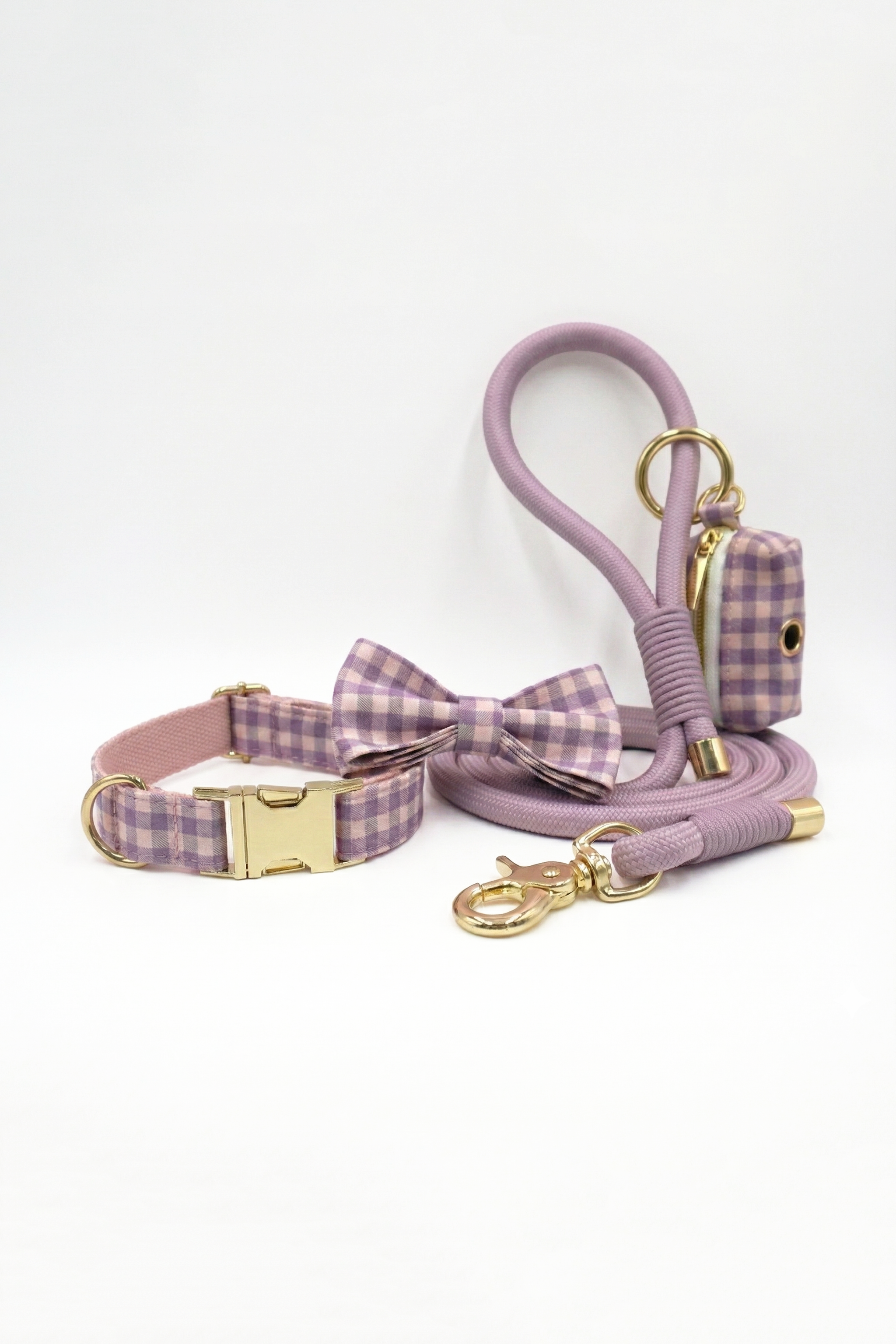 Wisteria Plaid Dog Walking Set