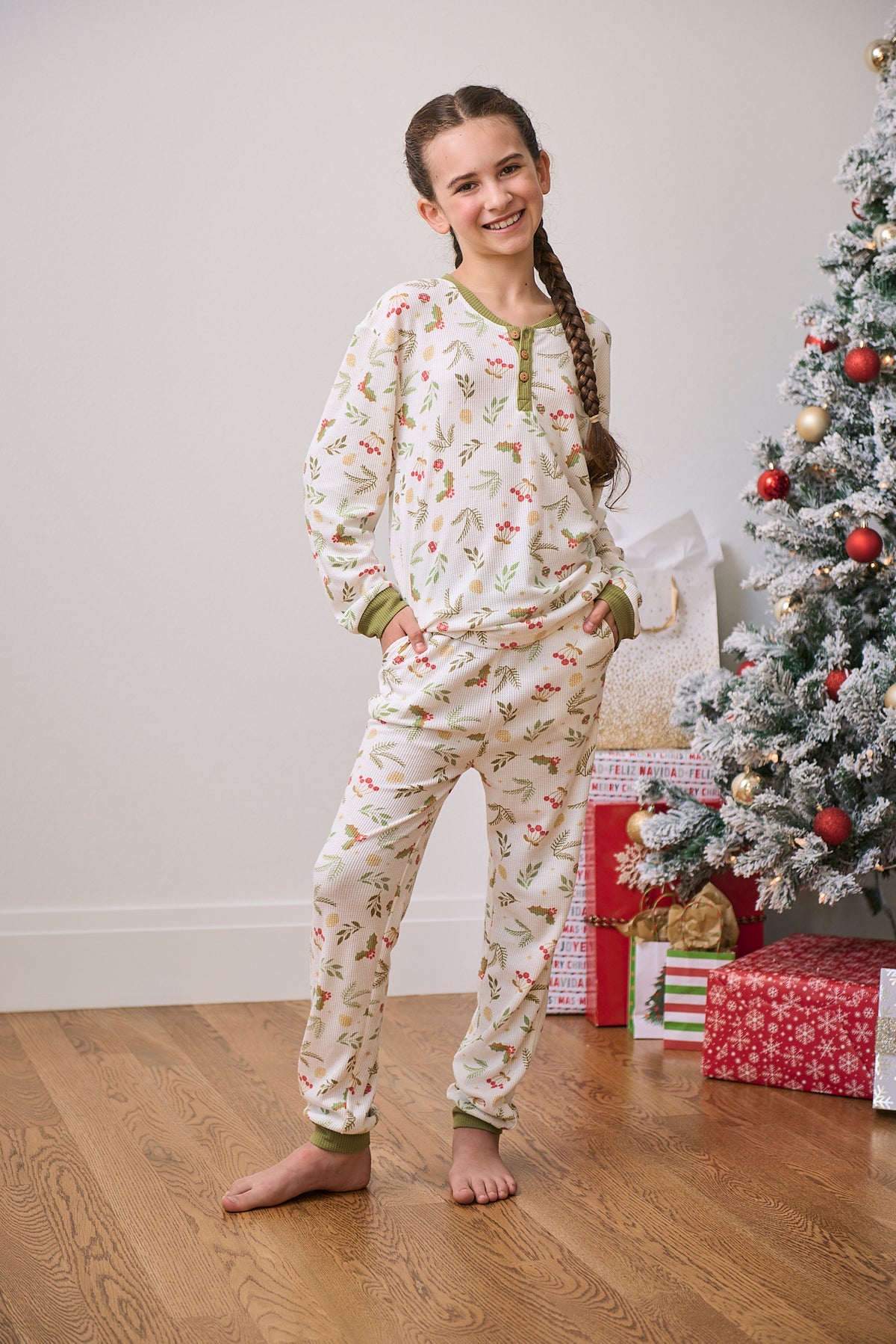 Kid's Long Christmas PJs | Mistle-Toes