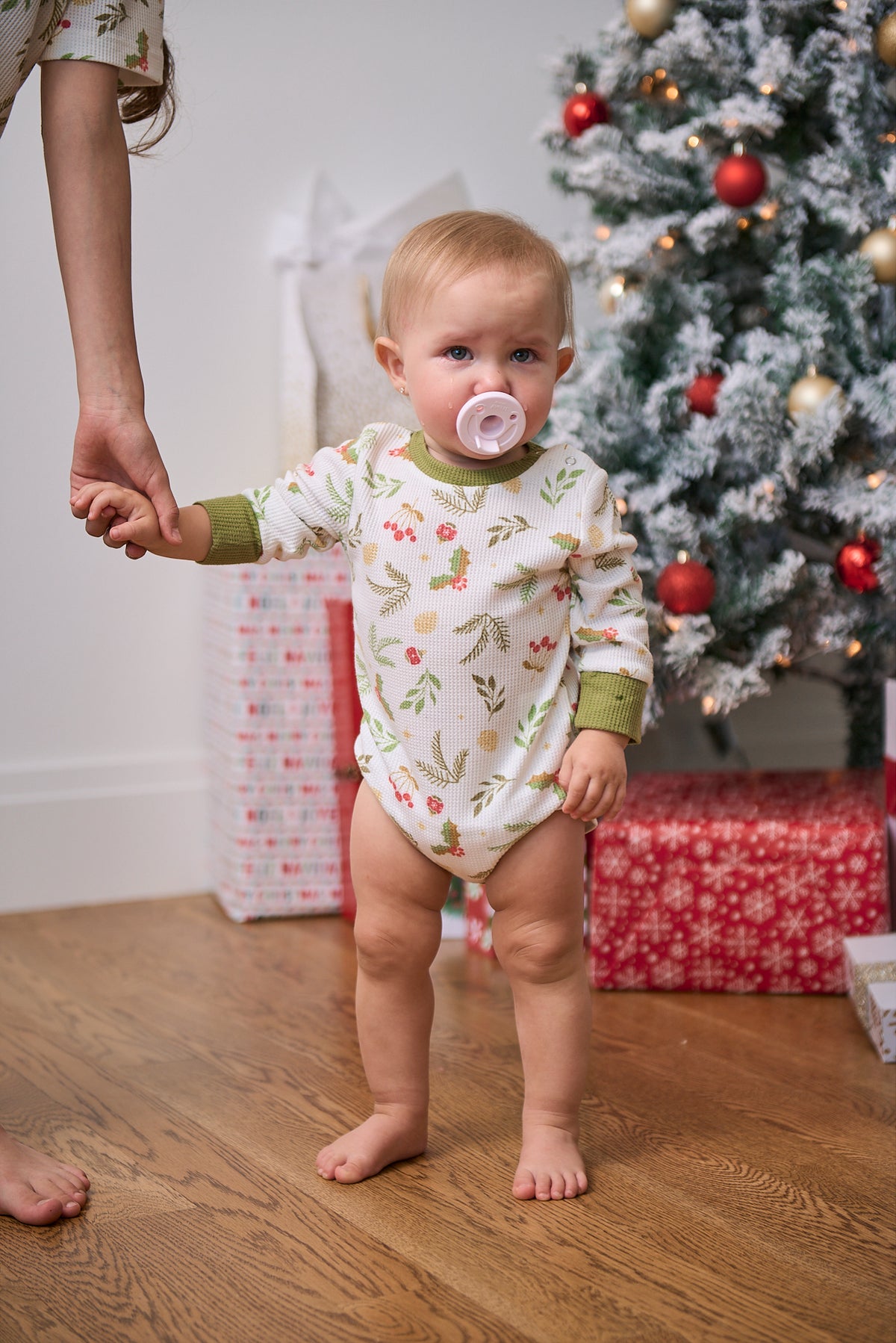 Baby Short Christmas Bodysuit PJs | Mistle-Toes