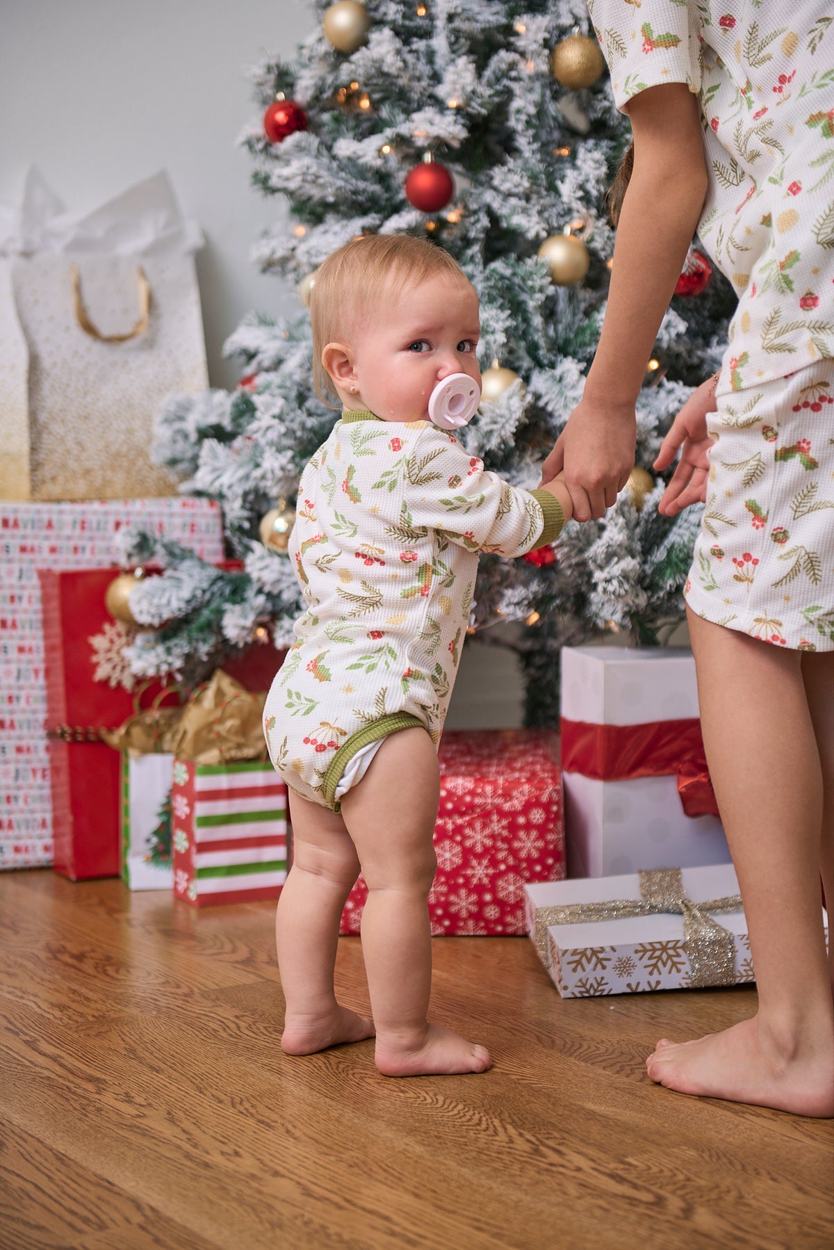 Baby Short Christmas Bodysuit PJs | Mistle-Toes