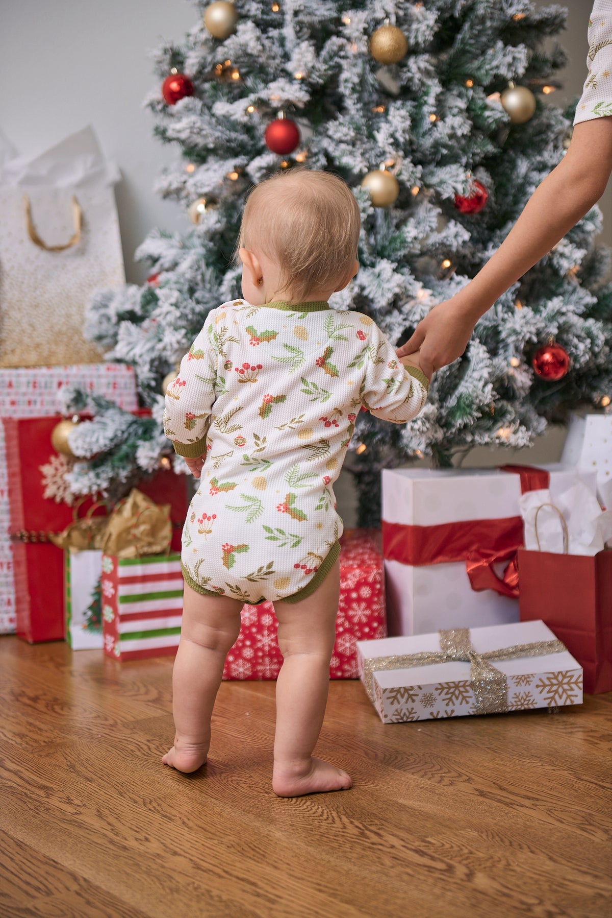 Baby Short Christmas Bodysuit PJs | Mistle-Toes