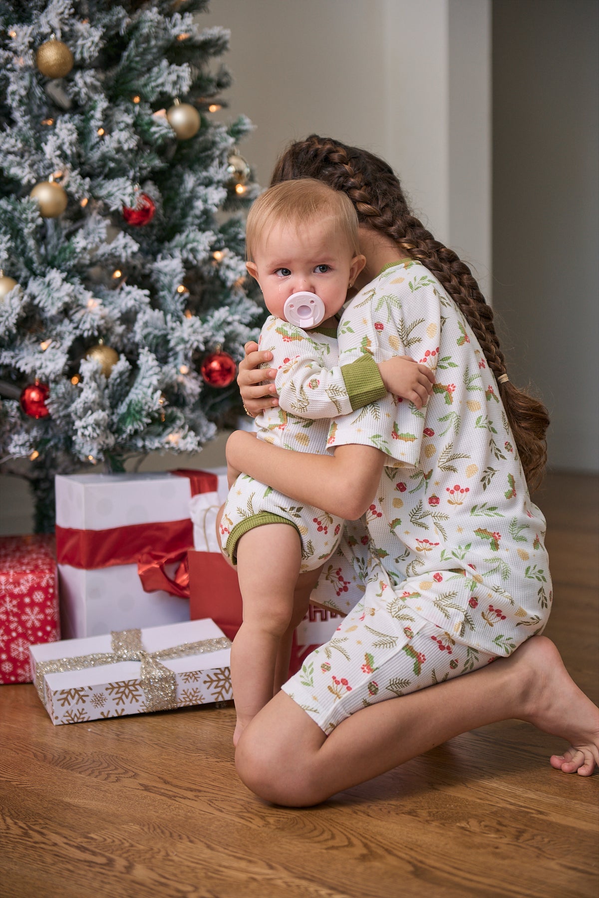 Baby Short Christmas Bodysuit PJs | Mistle-Toes