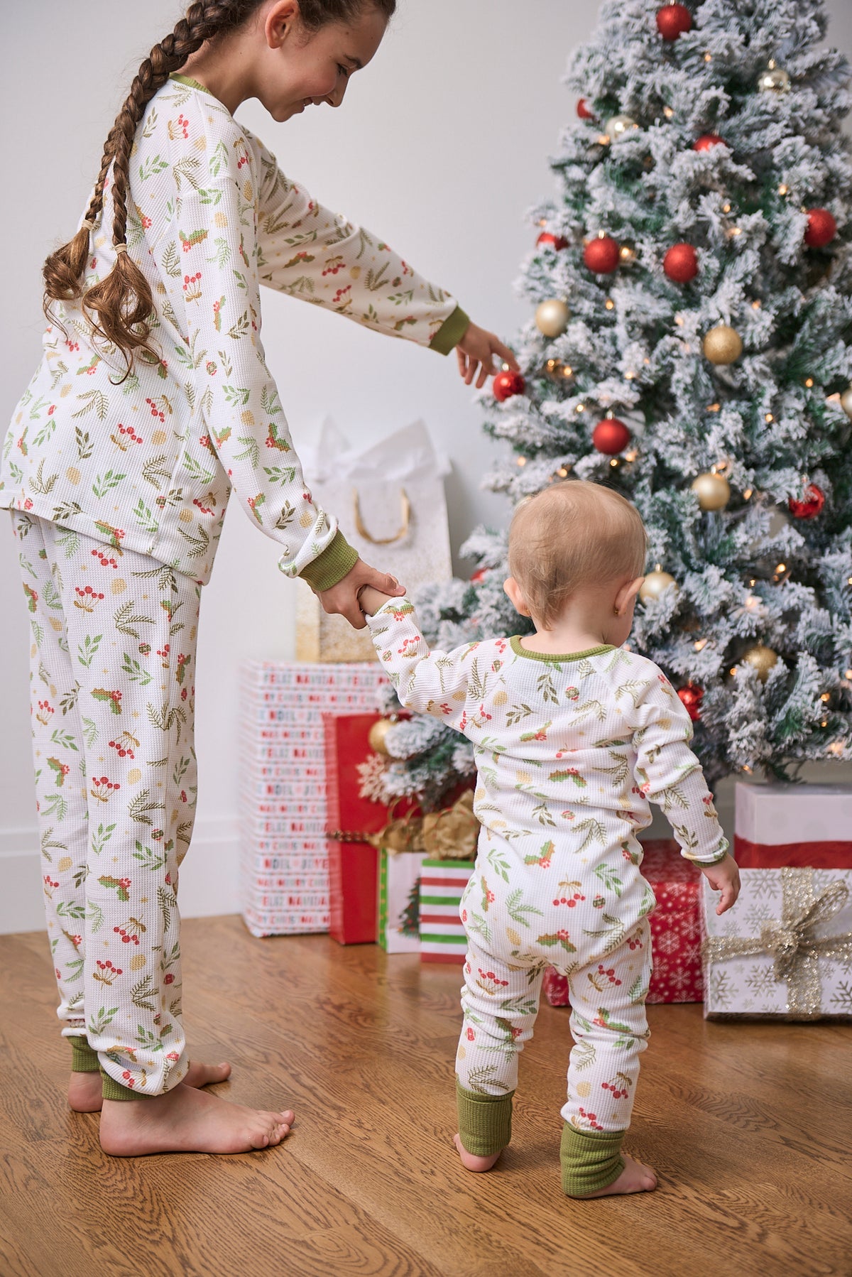 Baby Long Christmas Onesie PJs | Mistle-Toes