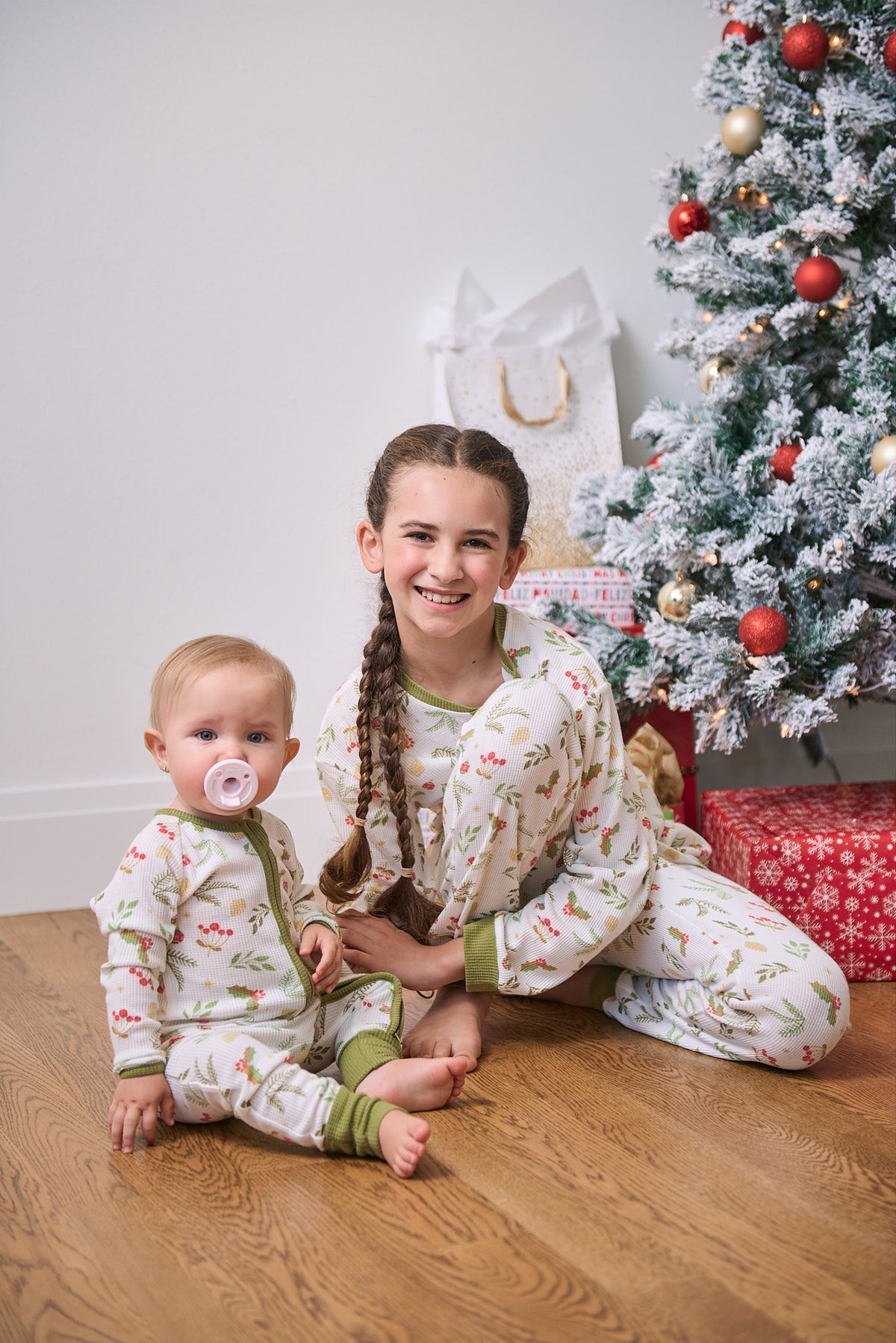 Baby Long Christmas Onesie PJs | Mistle-Toes