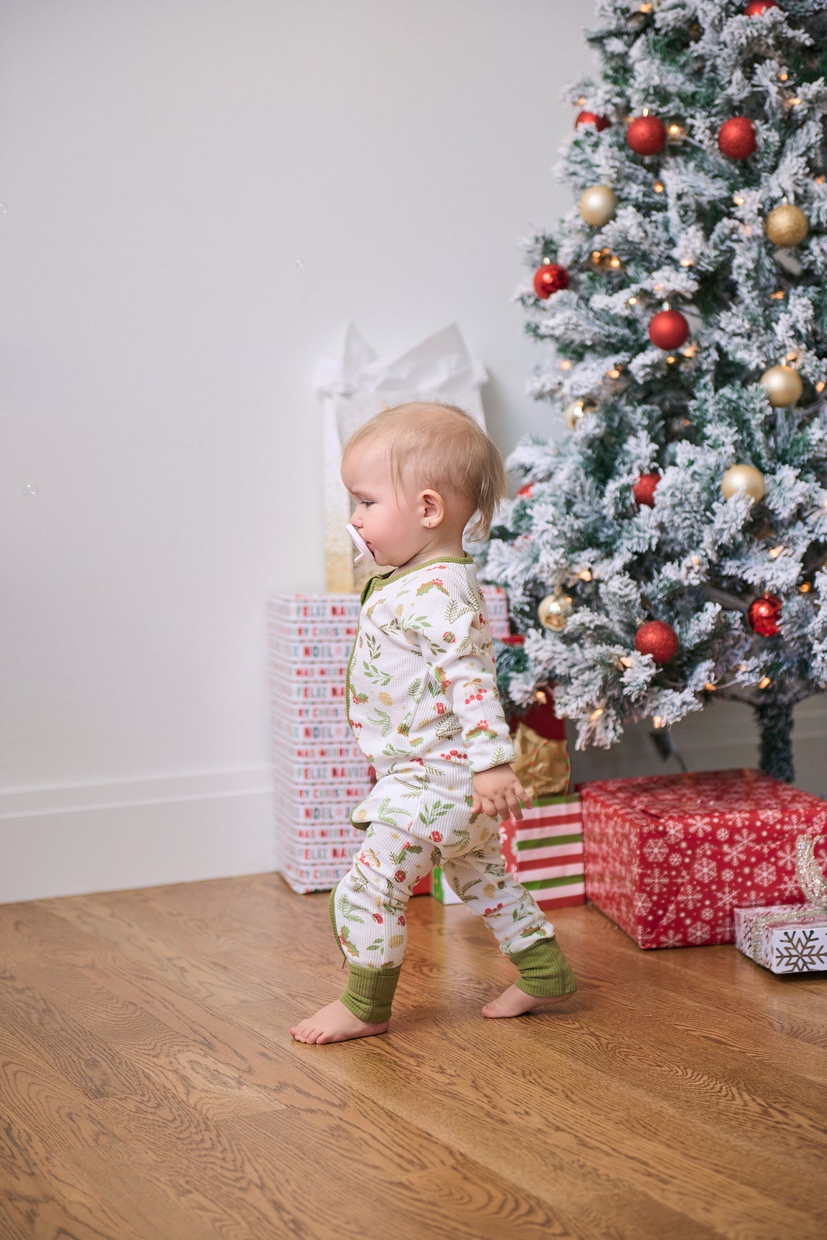 Baby Long Christmas Onesie PJs | Mistle-Toes
