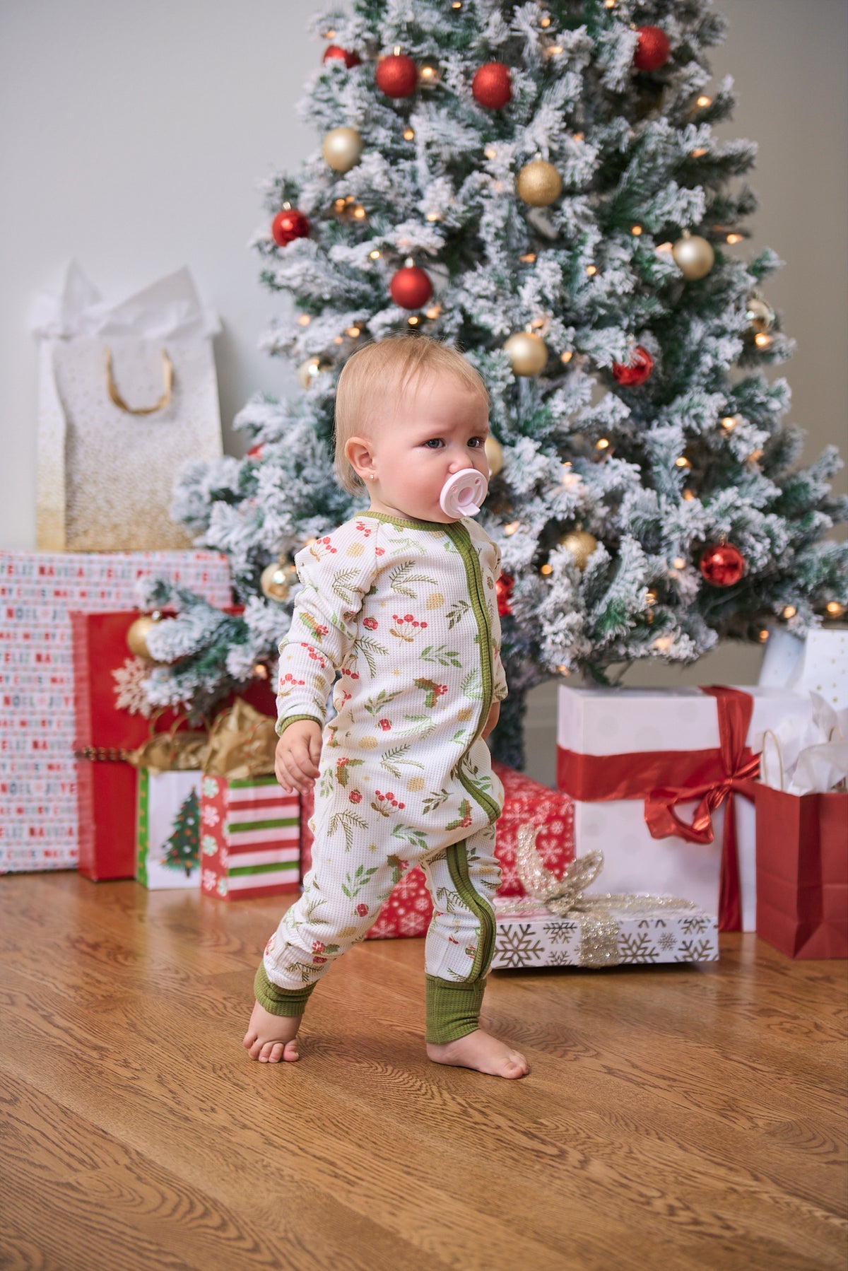 Baby Long Christmas Onesie PJs | Mistle-Toes