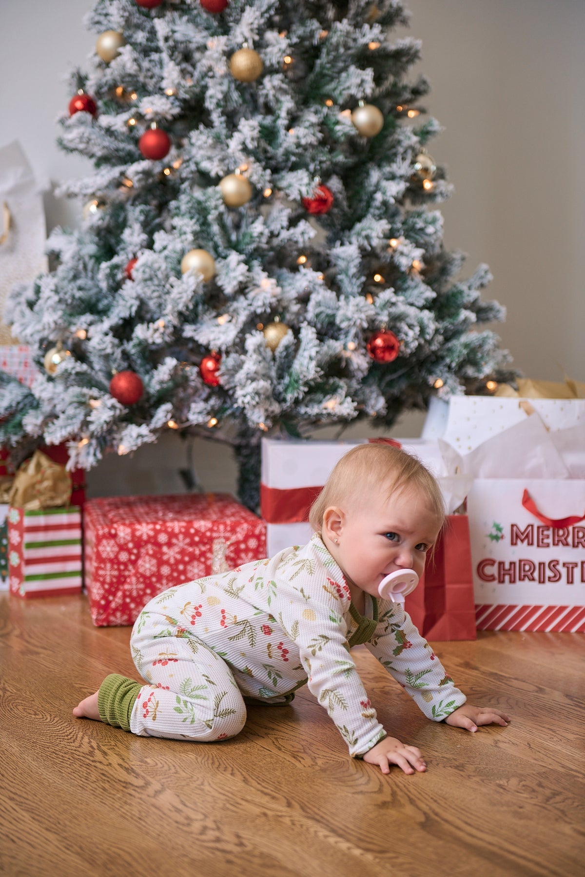 Baby Long Christmas Onesie PJs | Mistle-Toes
