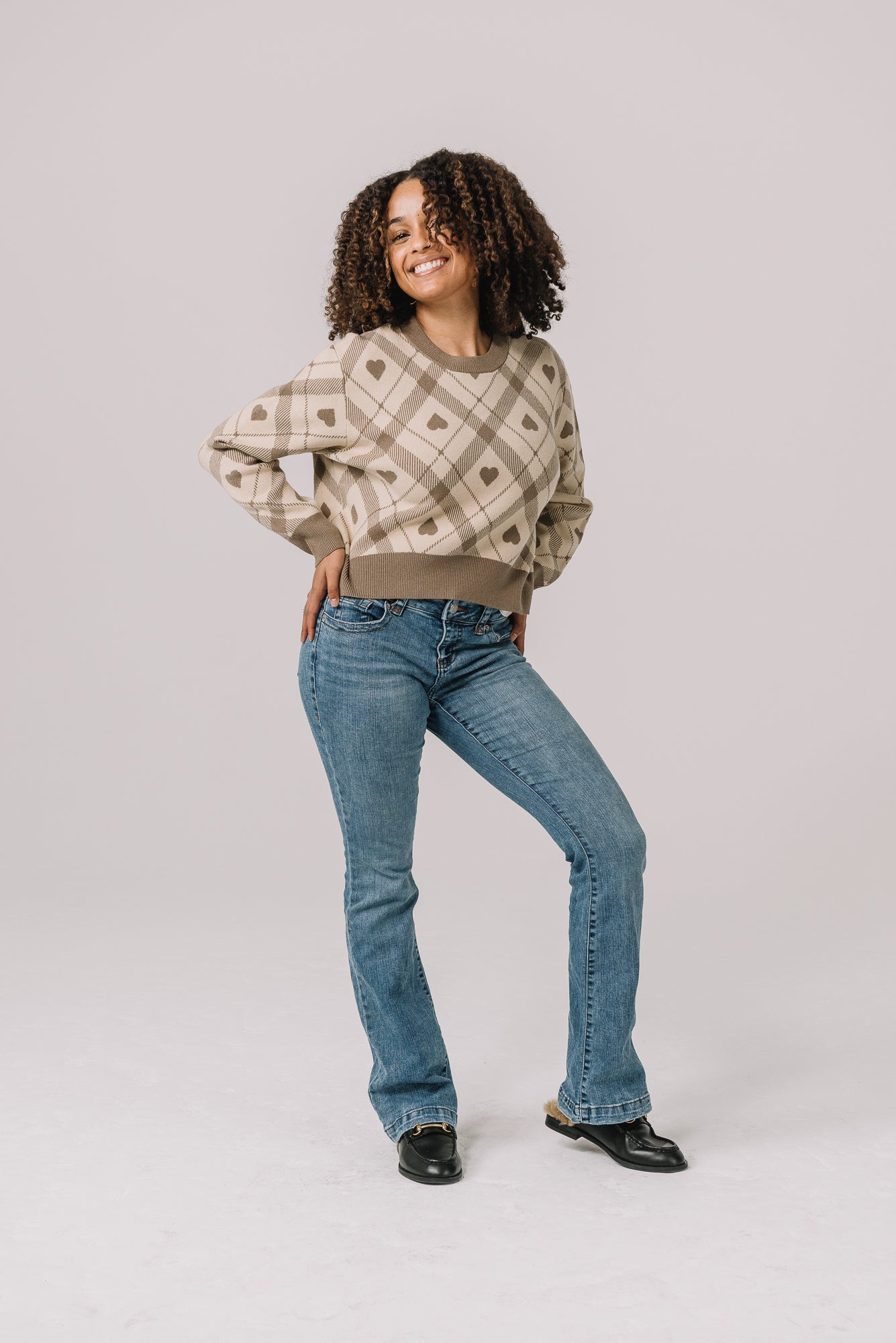 Beloved Plaid Women's Crop Sweater