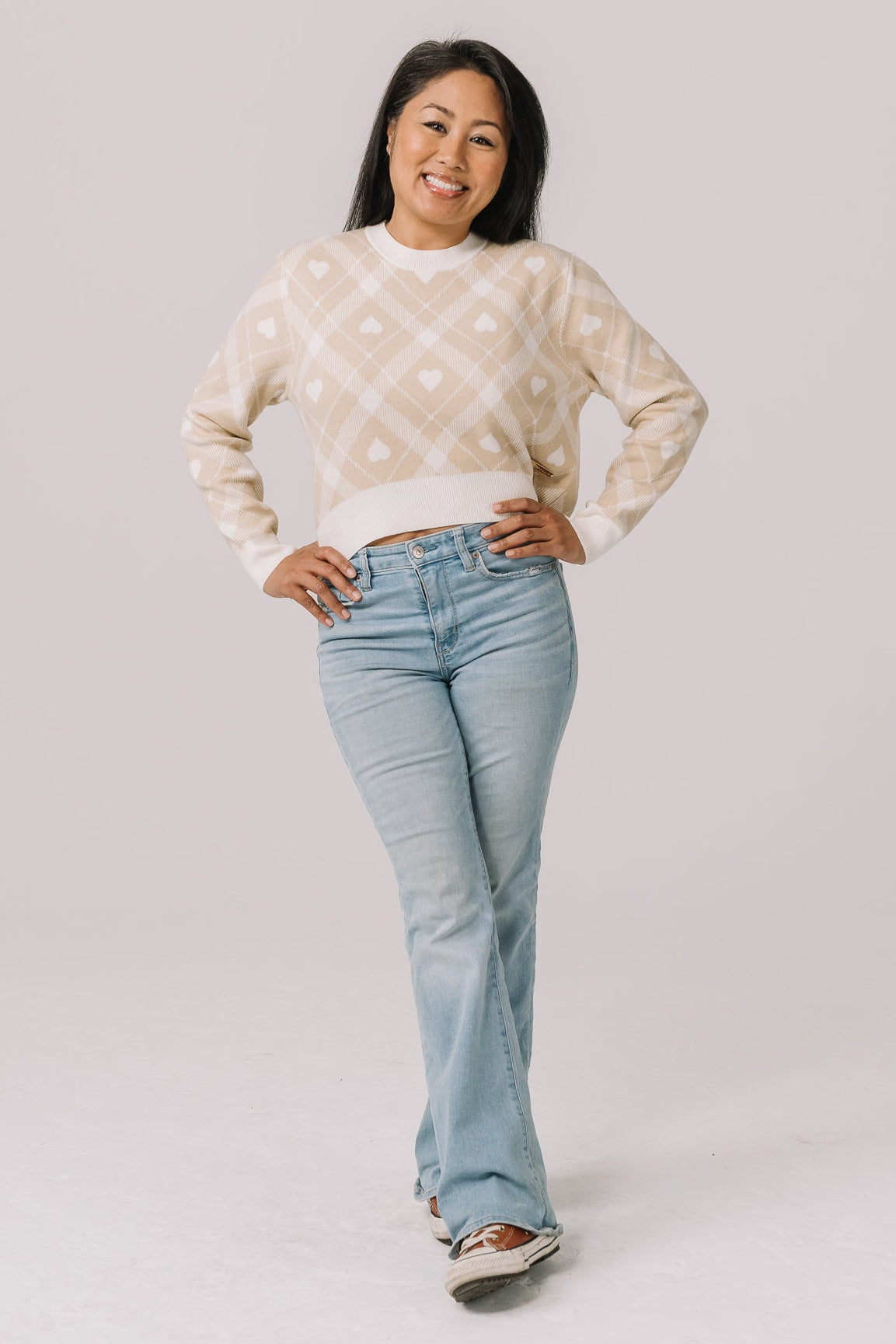 Beloved Plaid Women's Crop Sweater