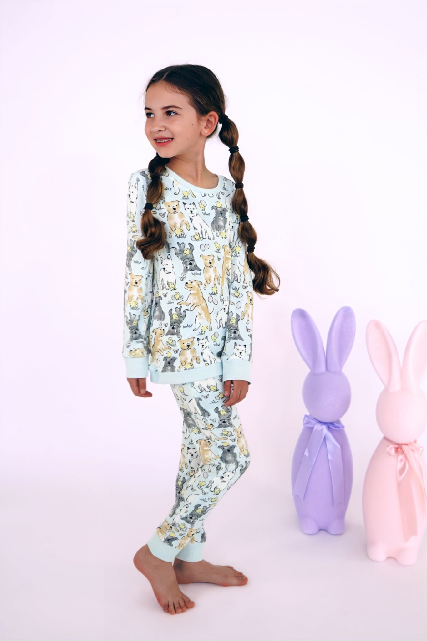 Easter Play Date Kid's Long Pajamas