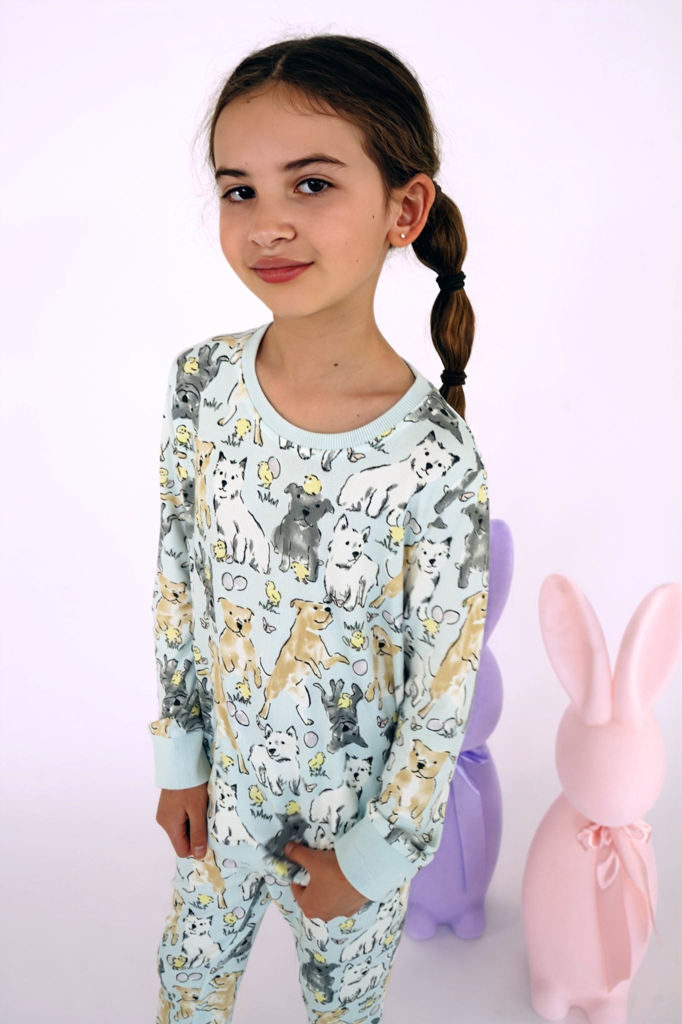 Easter Play Date Kid's Long Pajamas