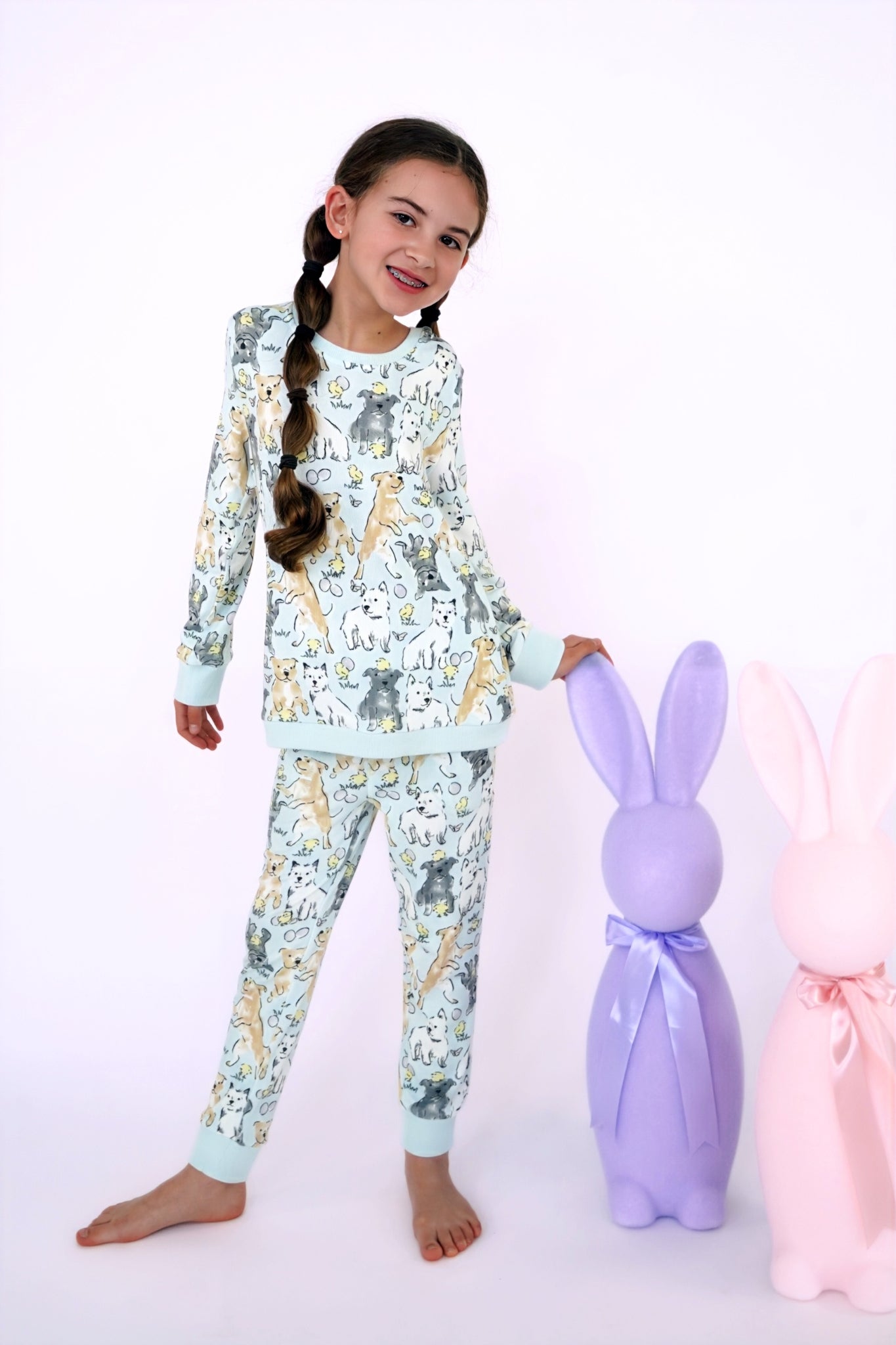 Easter Play Date Kid's Long Pajamas