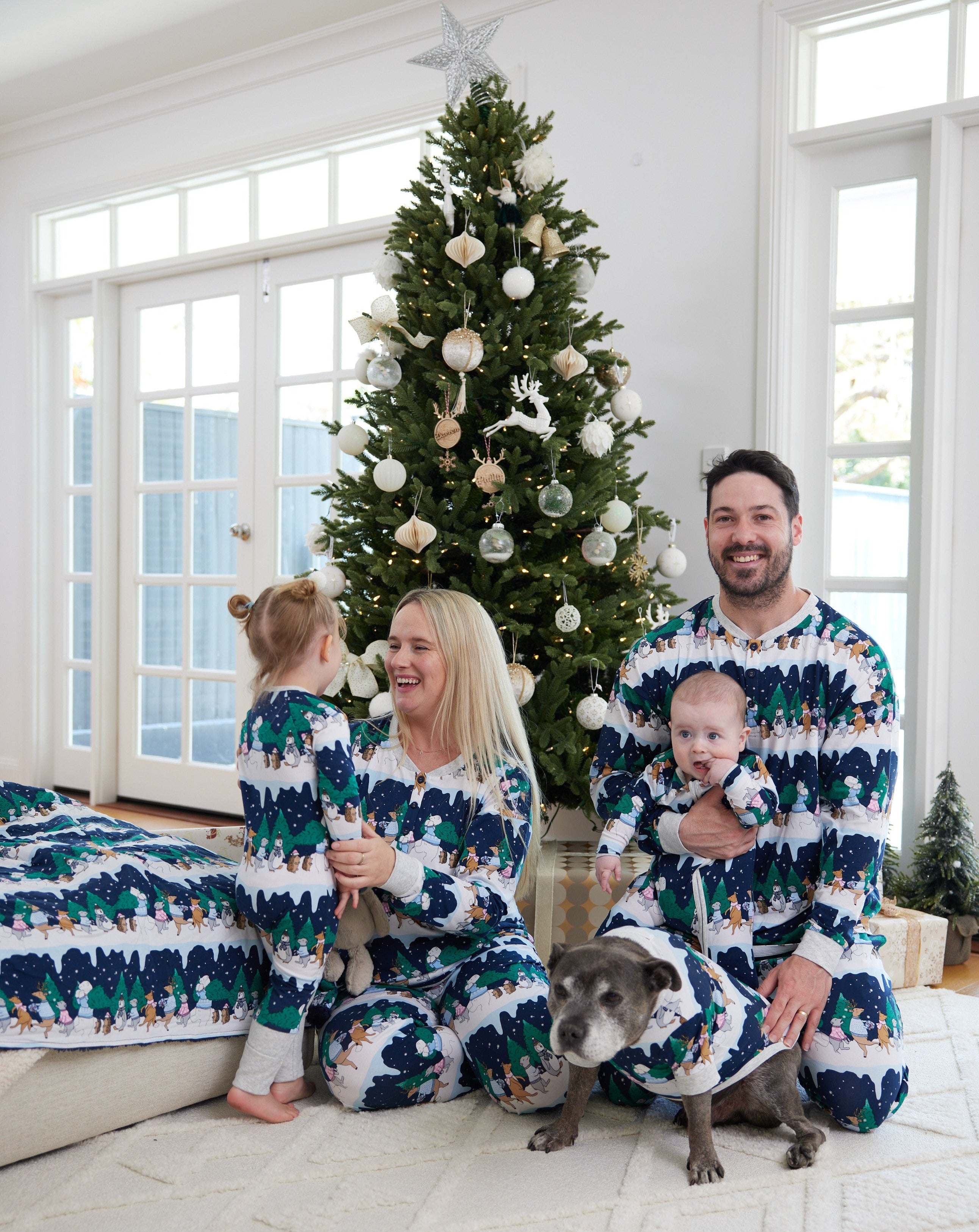 Darren and Phillip Christmas pyjamas for the whole family.