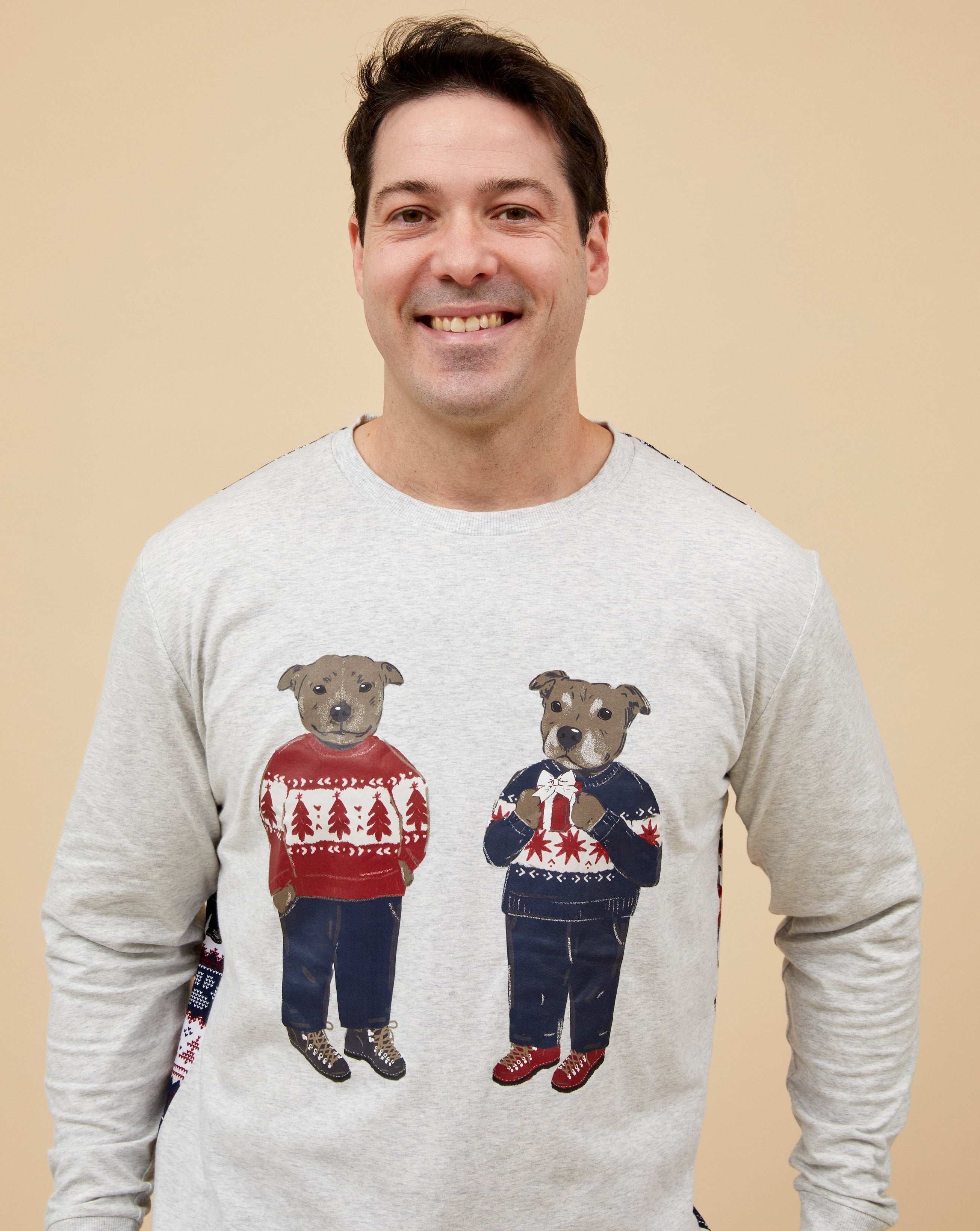 Staffy Bears Men's Long Christmas Pyjamas