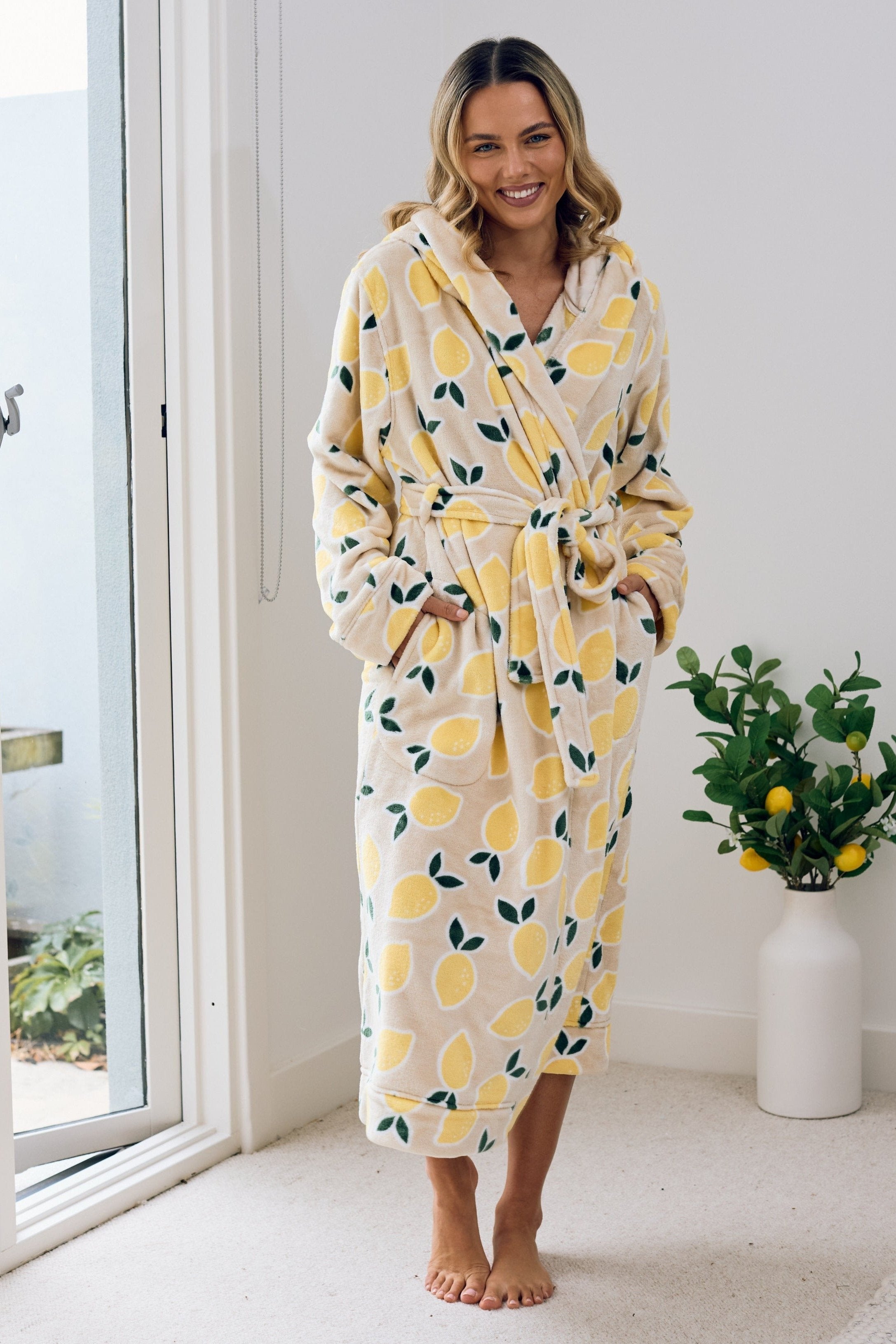 Cutie Frutti Womans Robe | Lemon