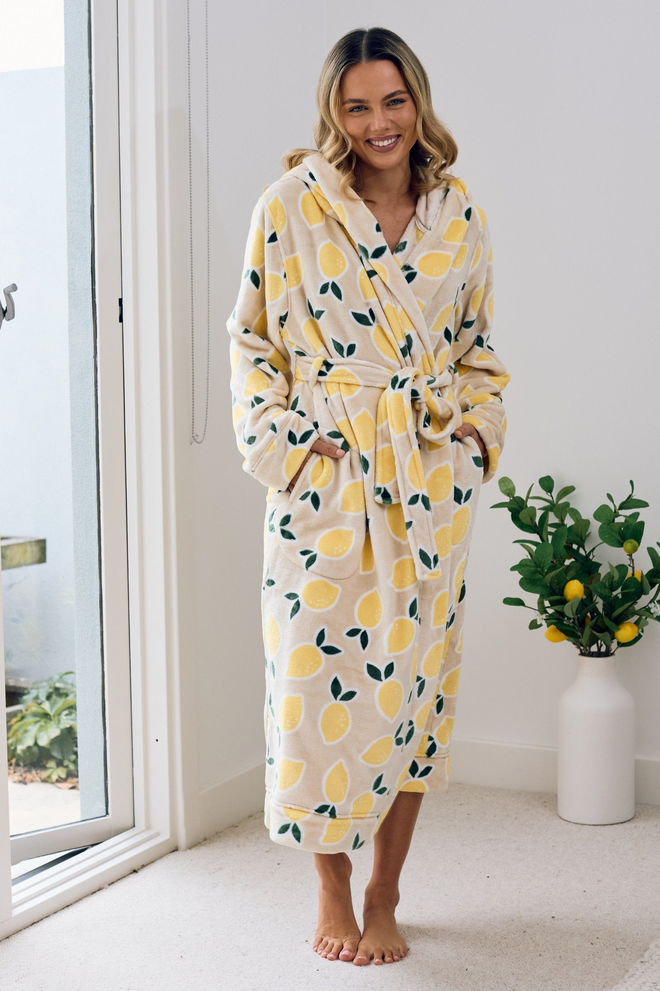Adult Lounge Robe | Cutie Frutti, Lemon