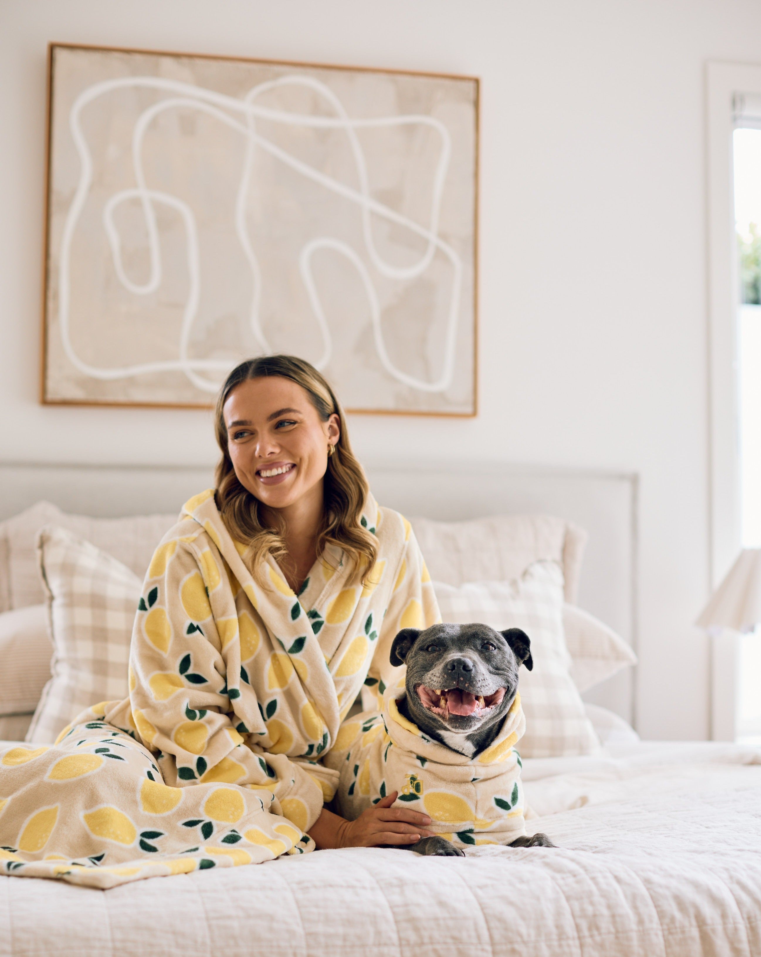 Dog Lounge Robe | Cutie Frutti, Lemon