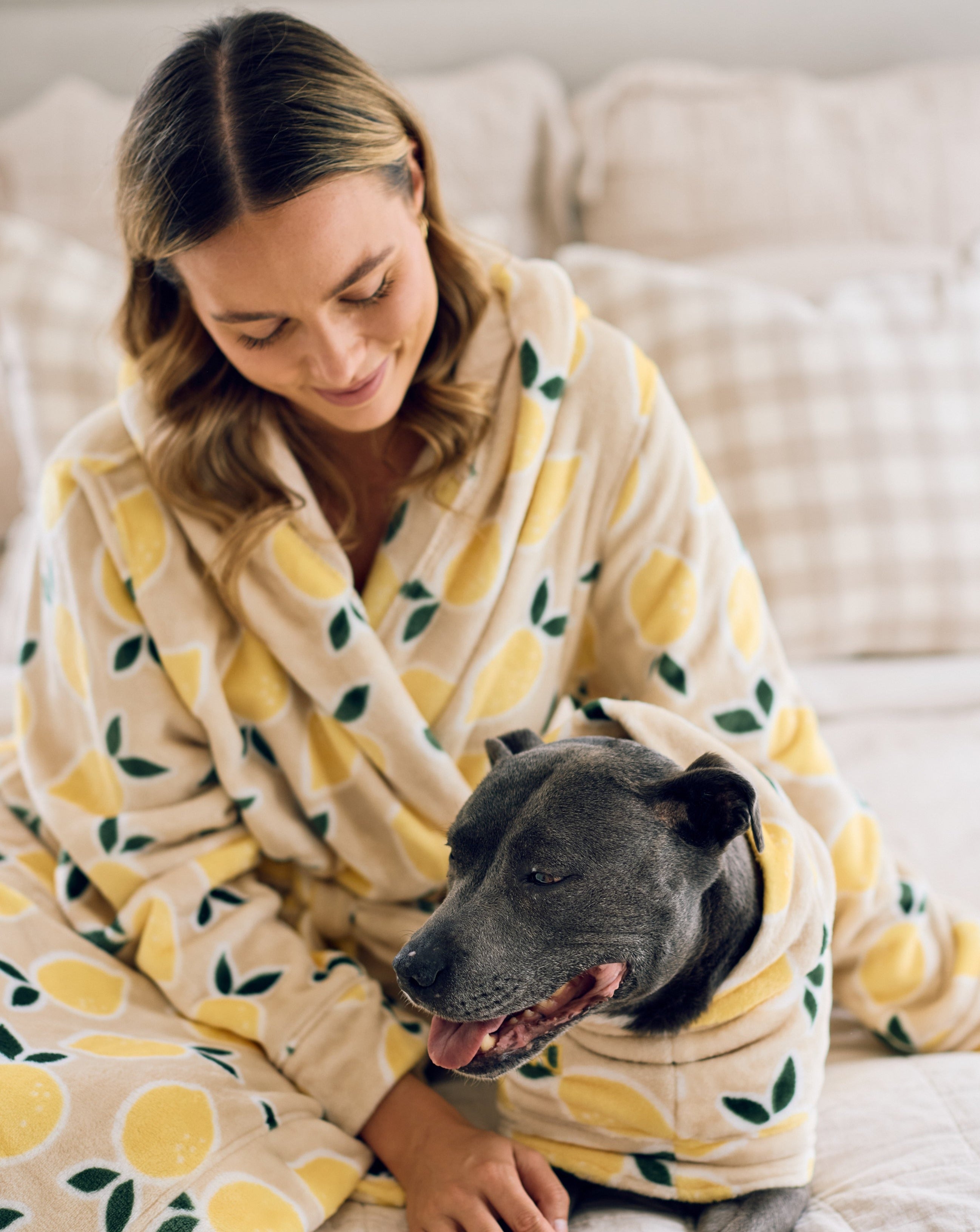 Adult Lounge Robe | Cutie Frutti, Lemon