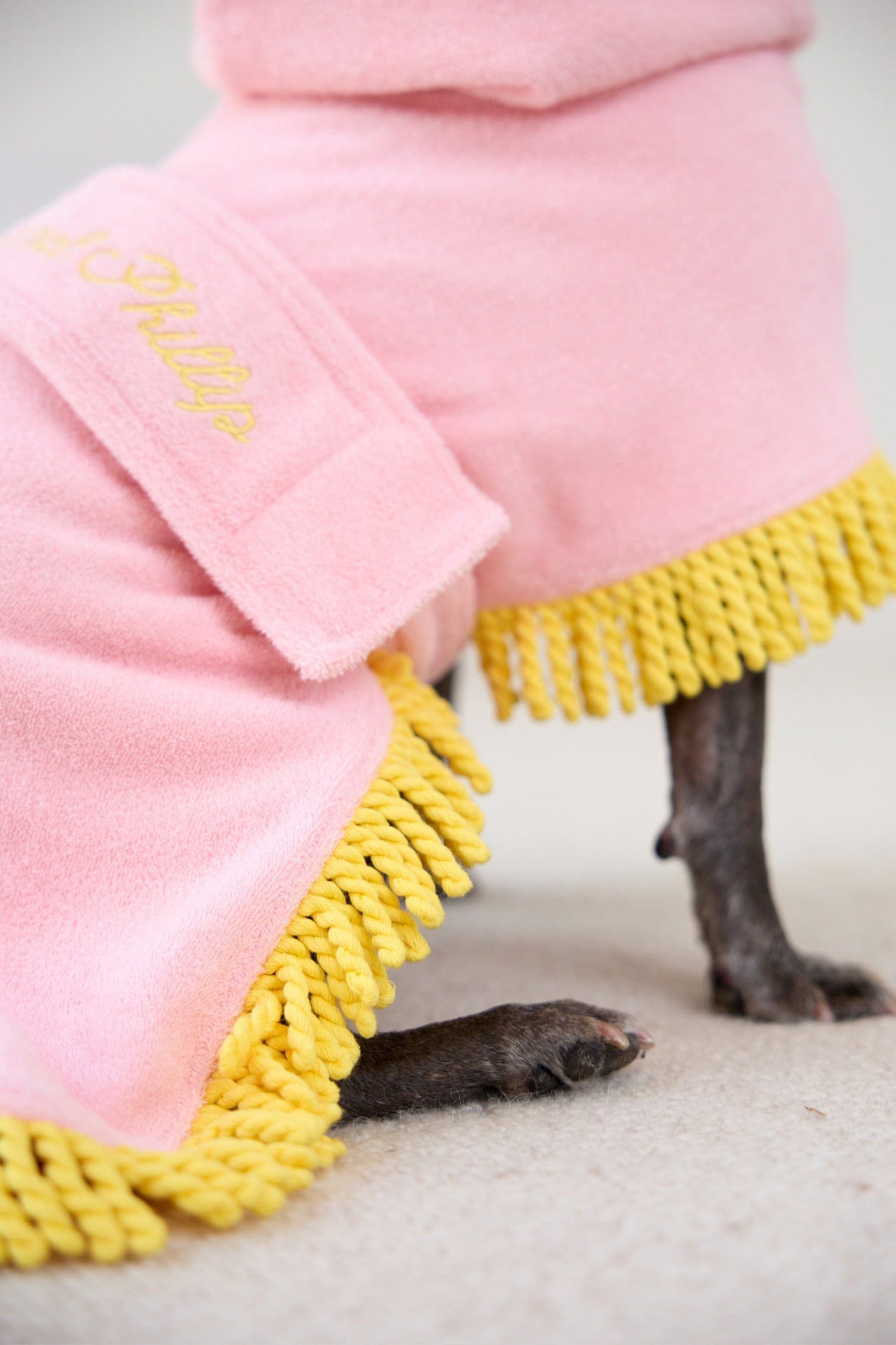 Tassel Towel Snuggle Buddy Dog Robe | Peachy Pink