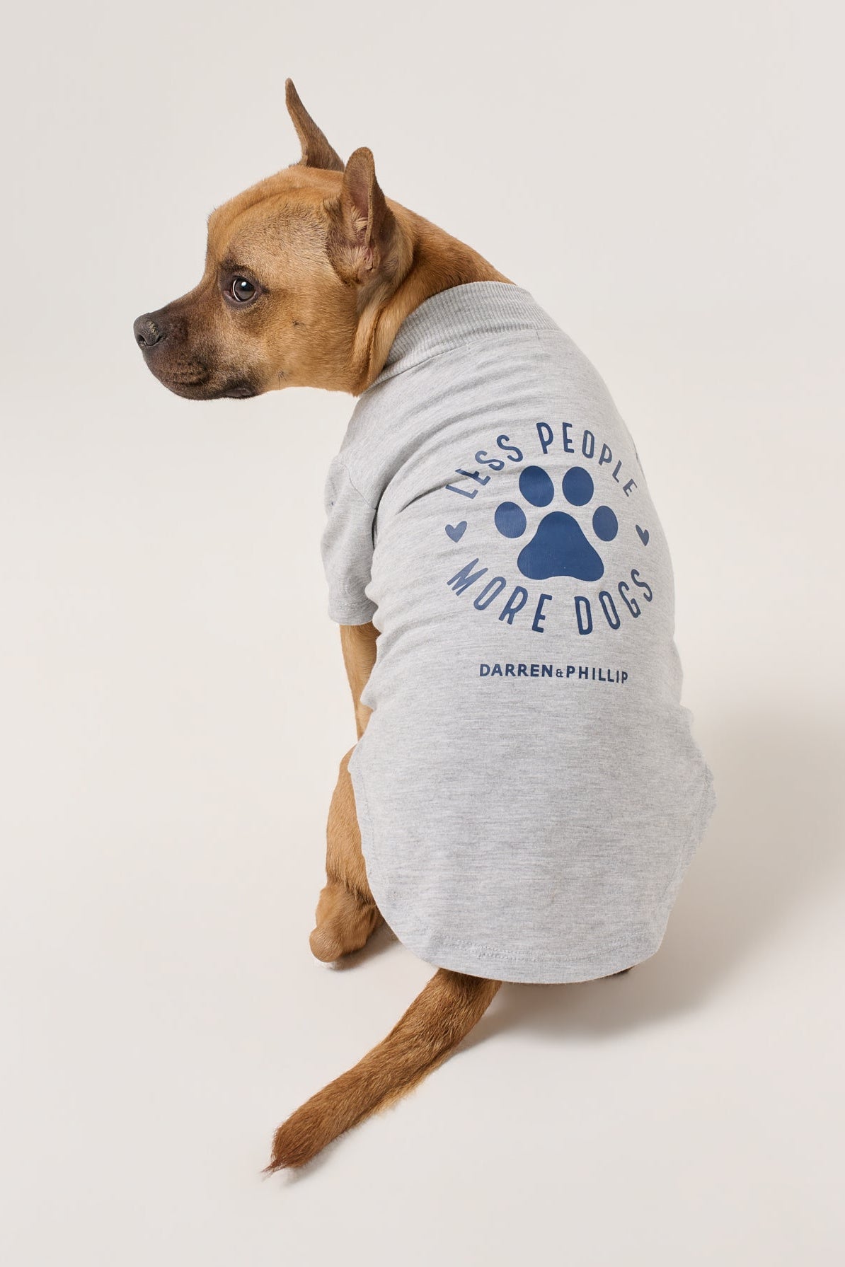 Less People More Dogs Dog Tee | Heather Gray