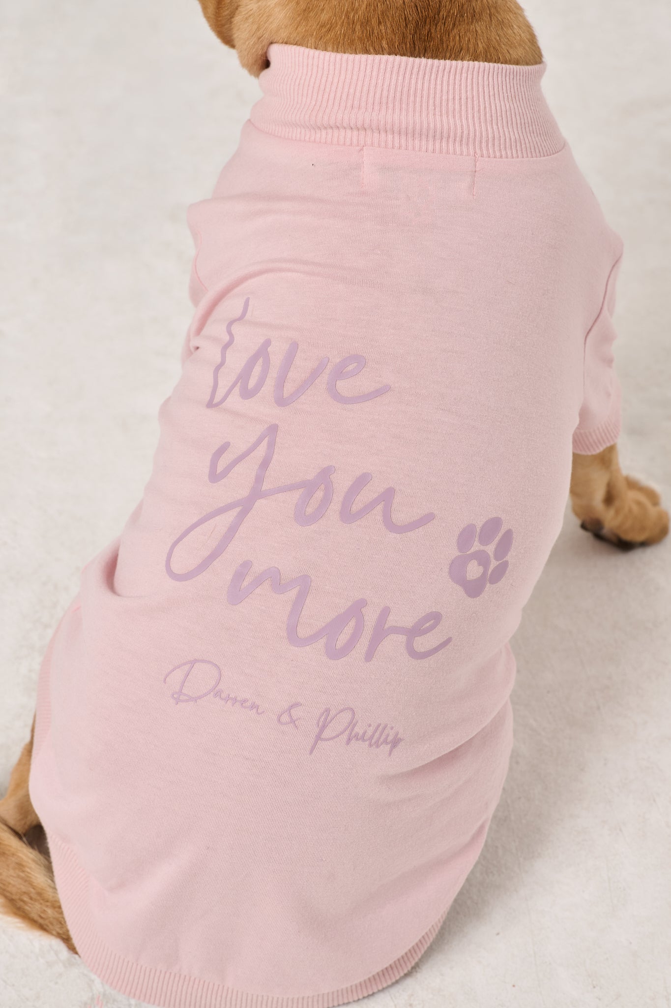 Love You More Dog Tee | Pink