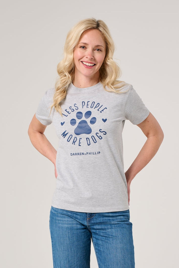 Less People More Dogs Women's Tee | Heather Gray