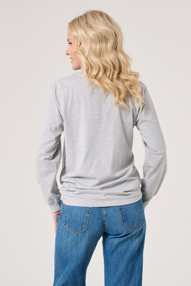 Love You More Women's Long Sleeve Tee | Heather Gray
