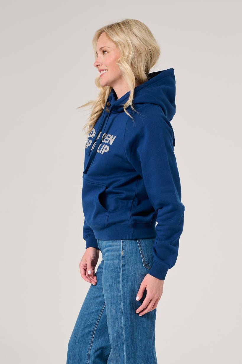 Puff Print Women's Raglan Hoodie | Marine