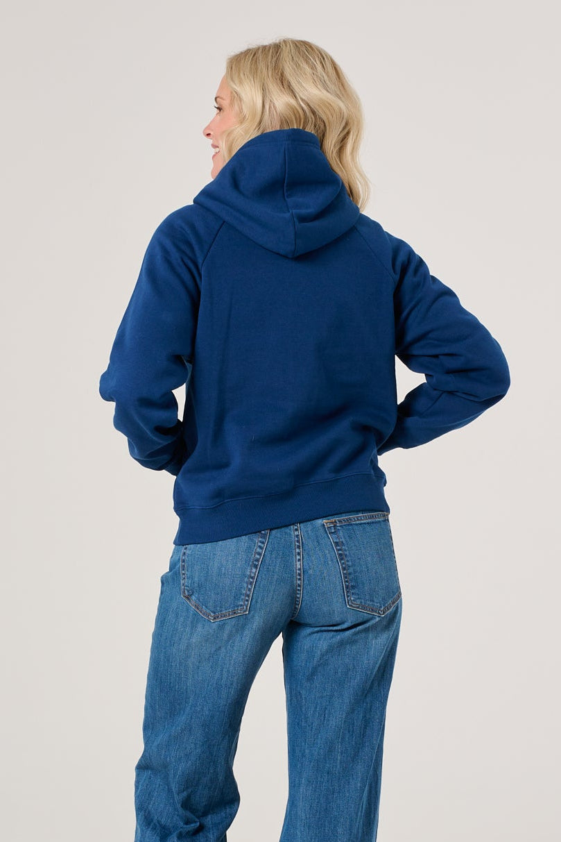 Puff Print Women's Raglan Hoodie | Marine