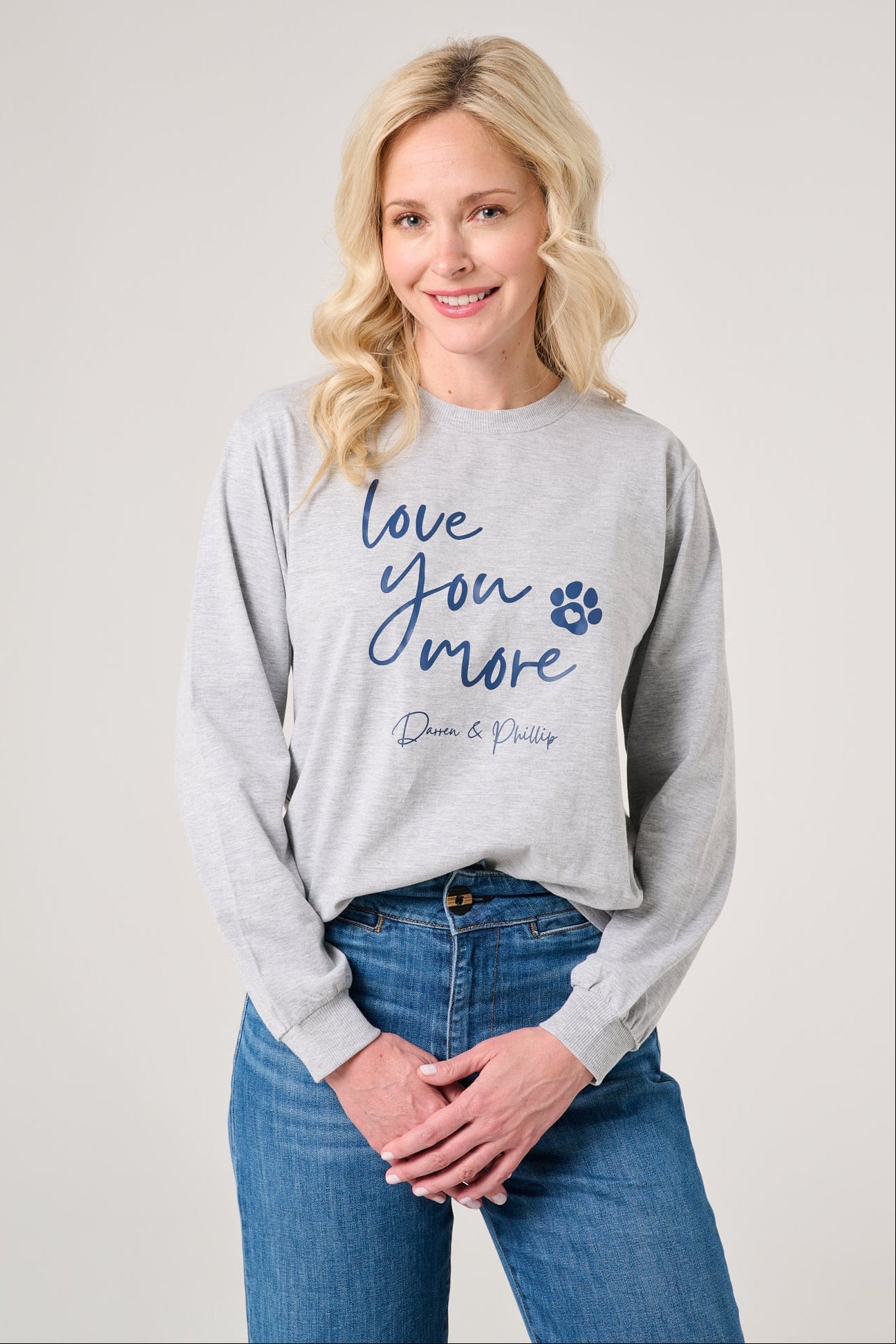 Love You More Women's Long Sleeve Tee | Heather Gray