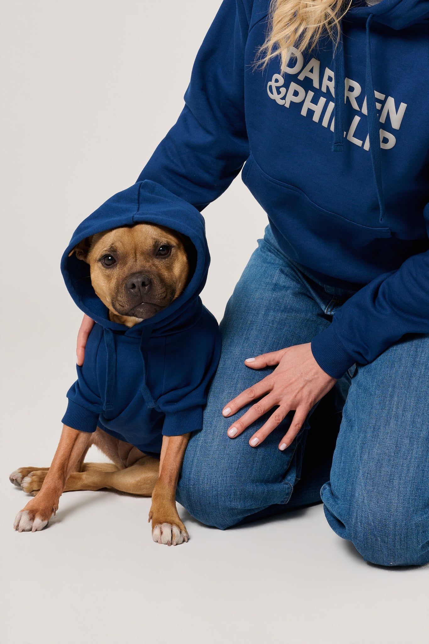 Puff Print Dog Hoodie | Marine