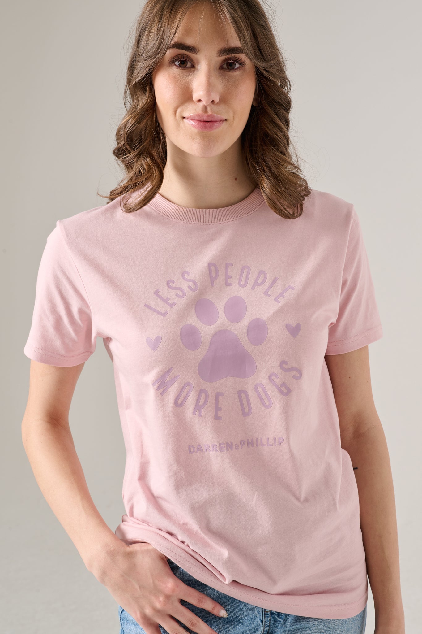 Less People More Dogs Women's Tee | Pink
