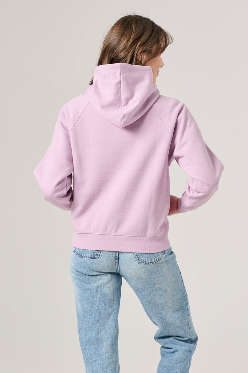 Puff Print Women's Raglan Hoodie | Lilac