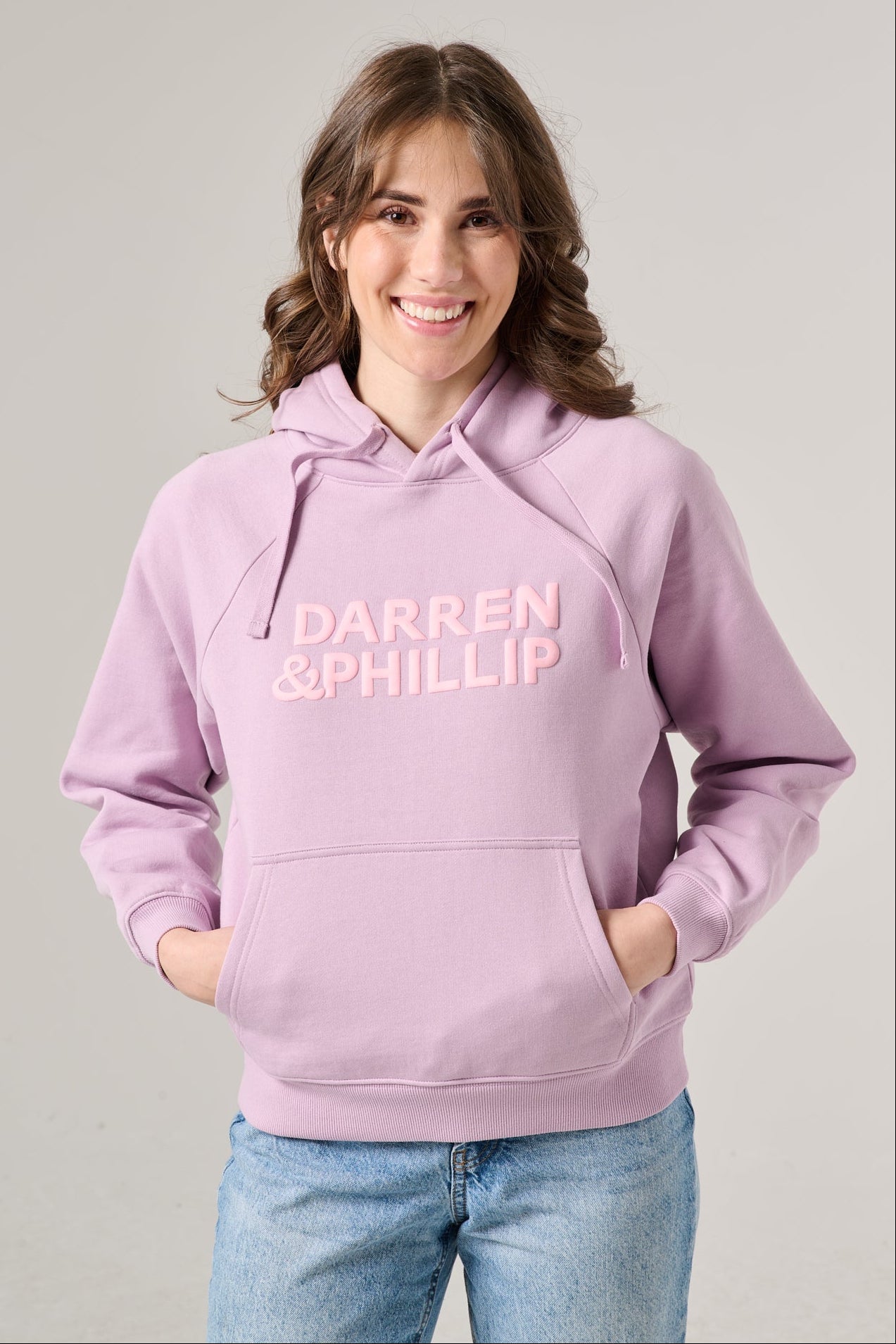 Puff Print Women's Raglan Hoodie | Lilac