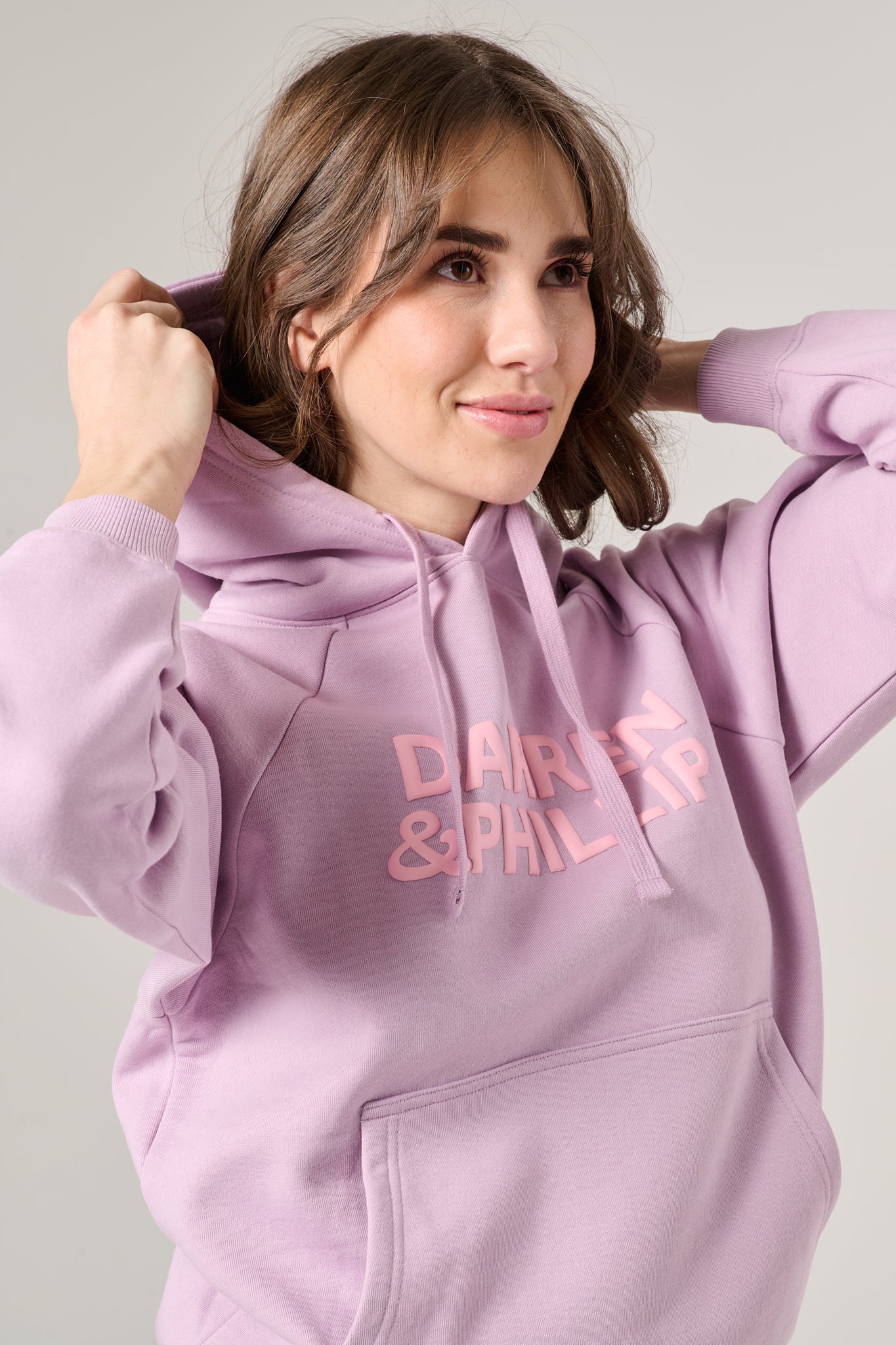 Puff Print Women's Raglan Hoodie | Lilac