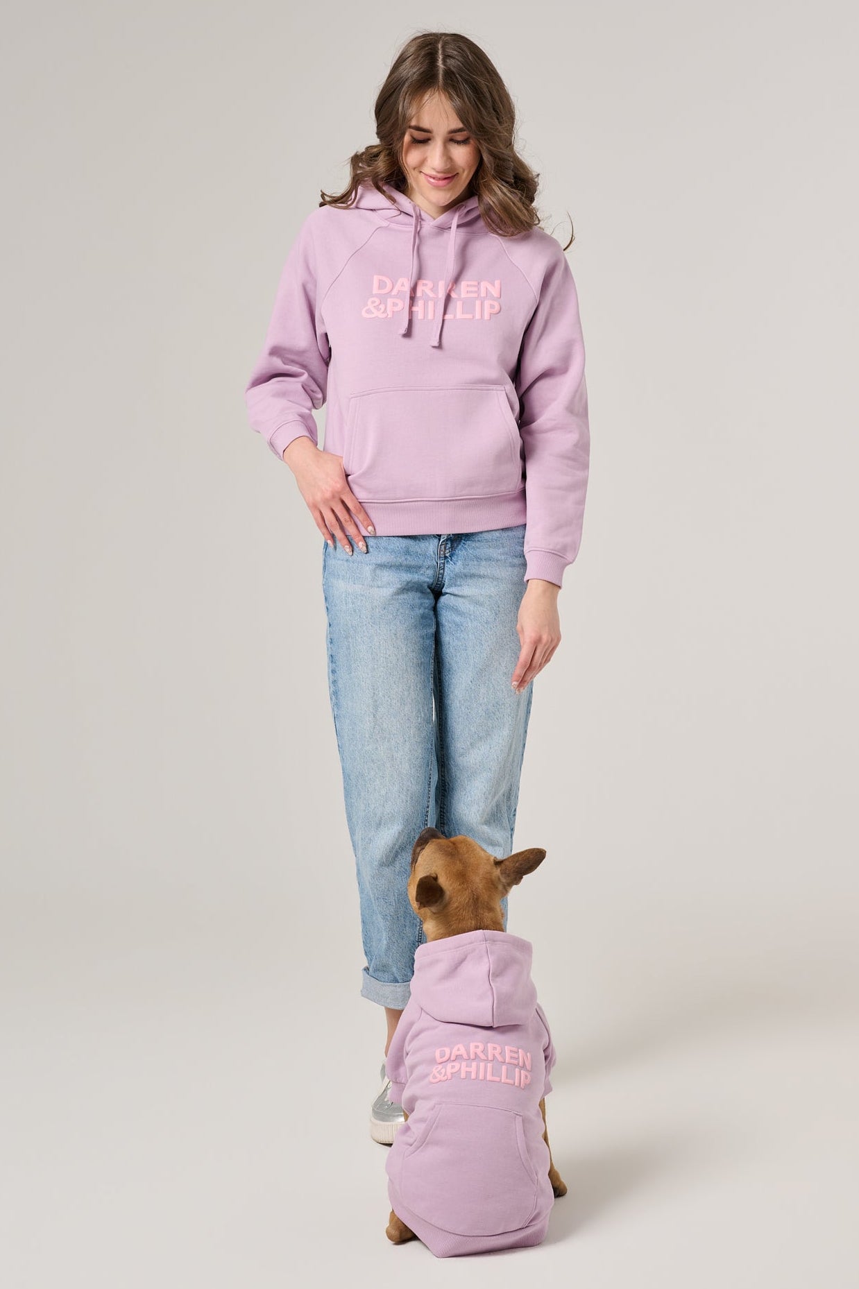 Puff Print Dog Hoodie | Lilac