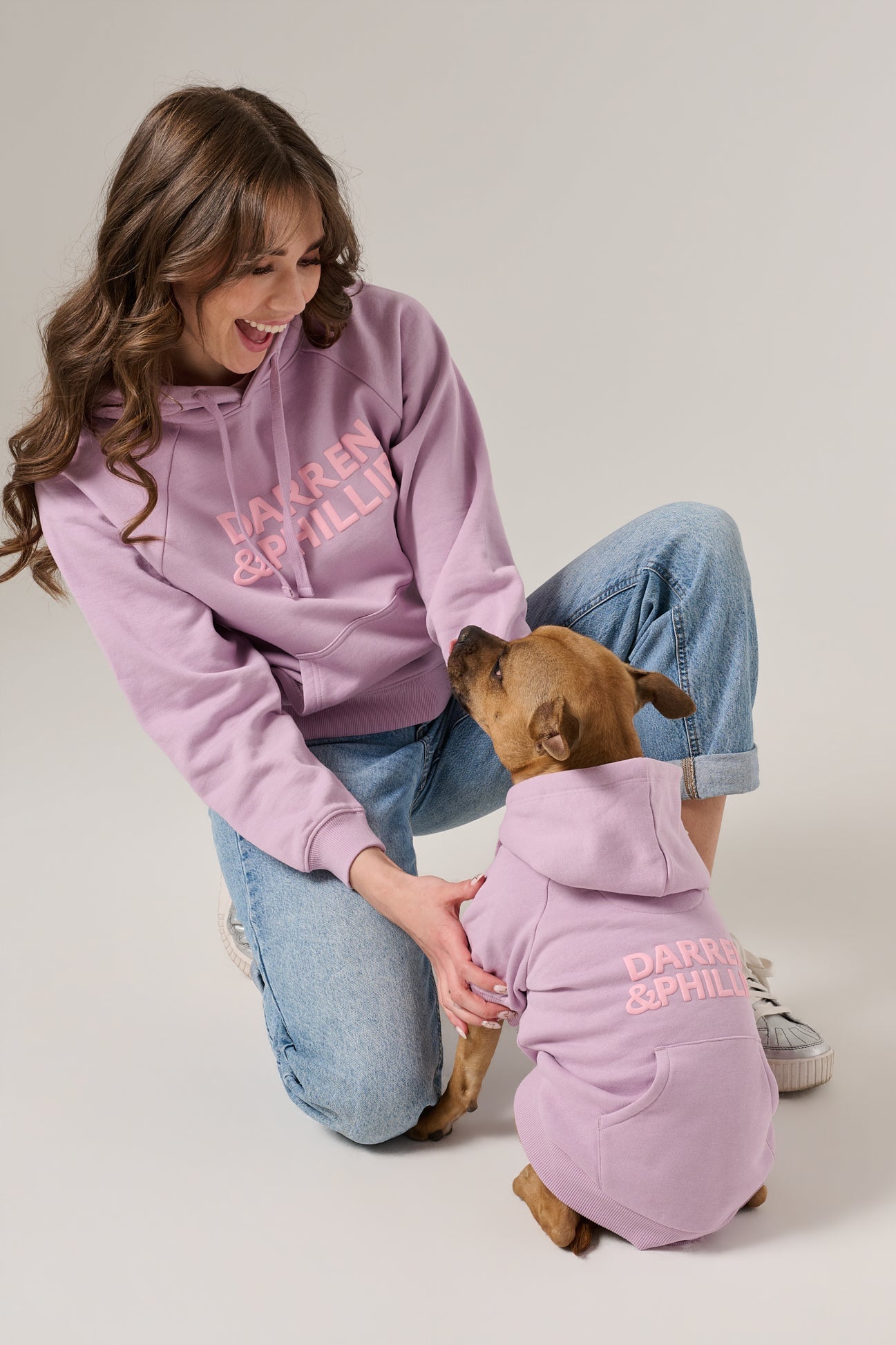 Puff Print Dog Hoodie | Lilac