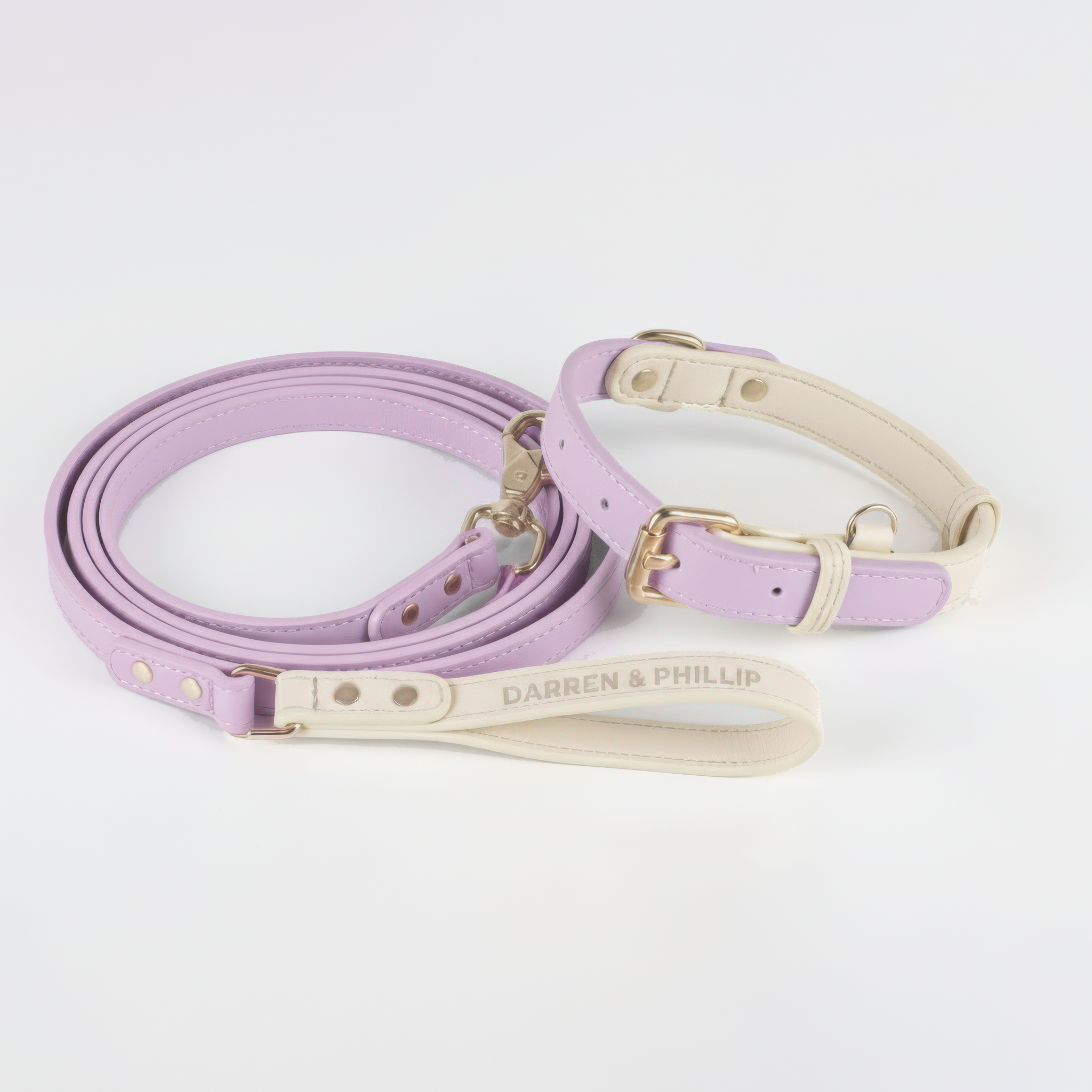 Capri Leather Collar & Leash Set - Lilac