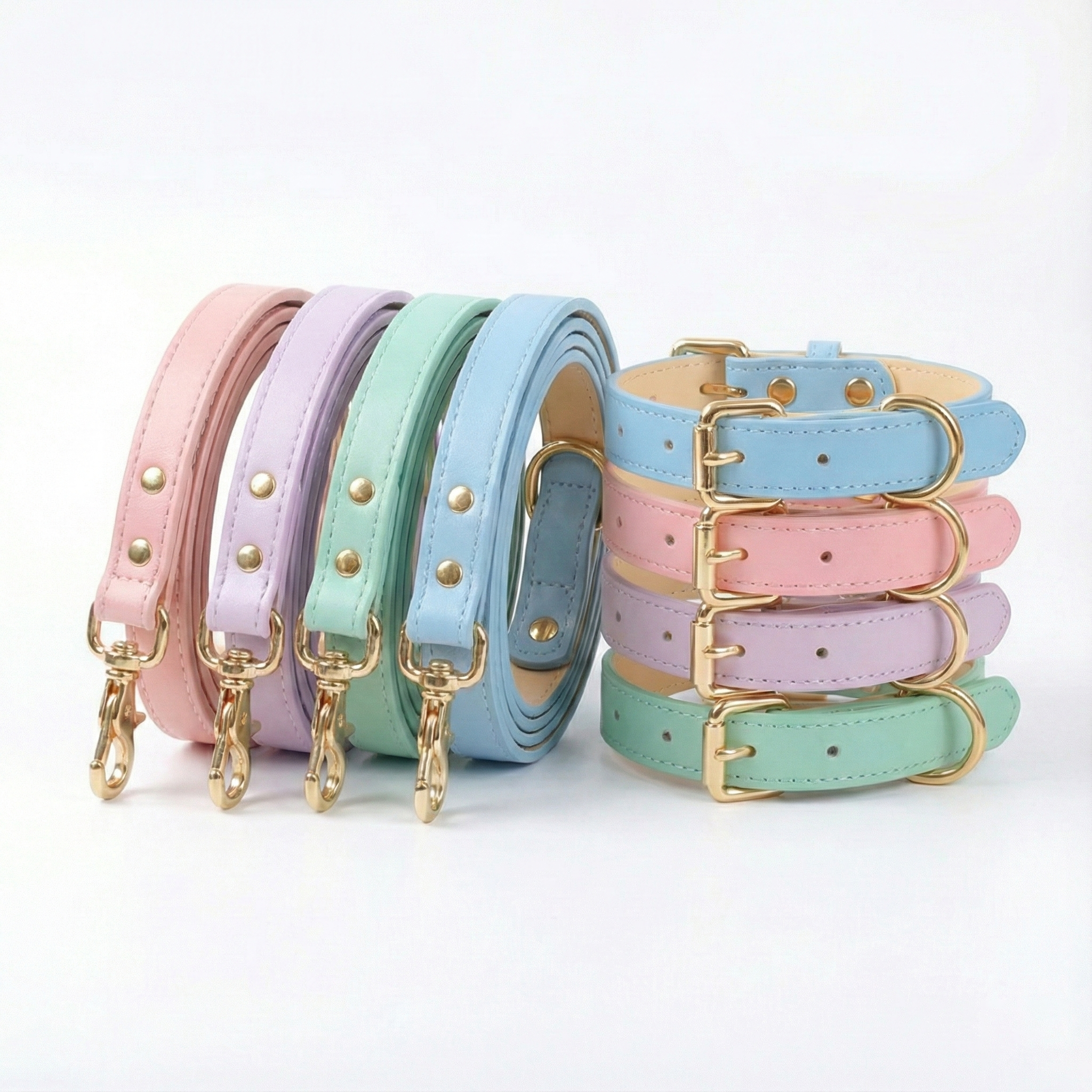 Capri Leather Collar & Leash Set