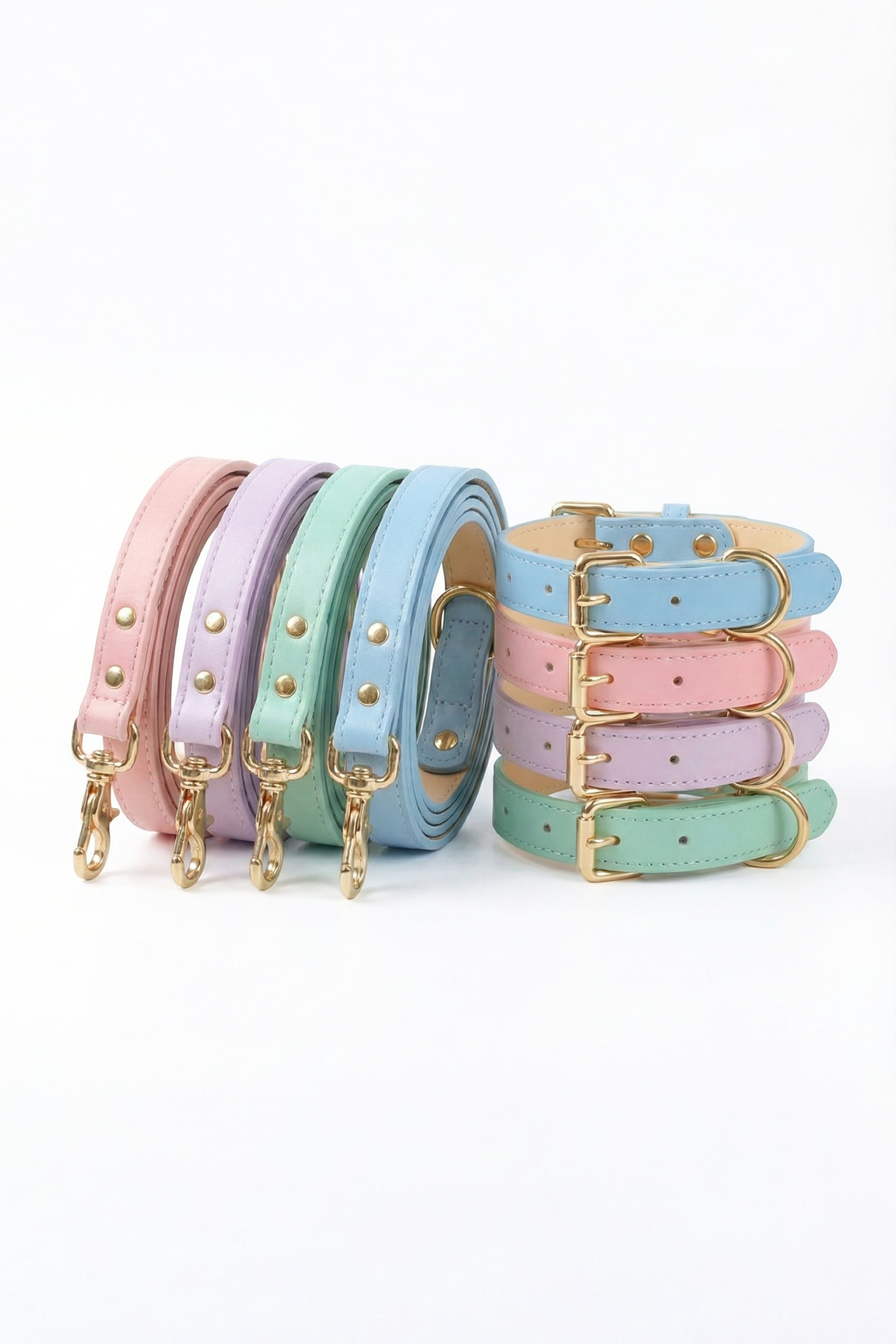 Capri Leather Collar & Leash Set