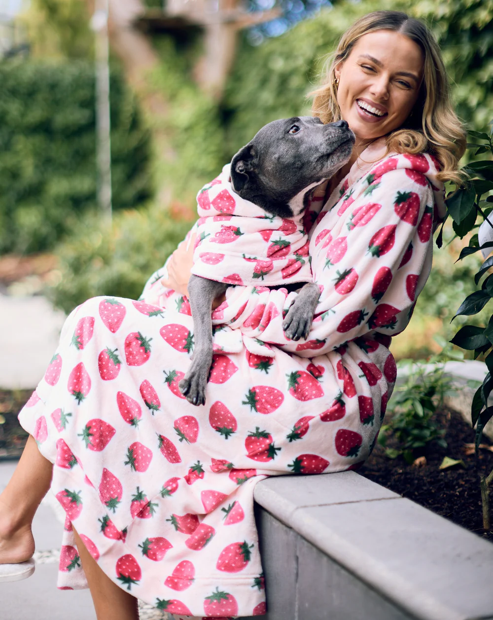 Cutie Frutti Dog Robe | Strawberry