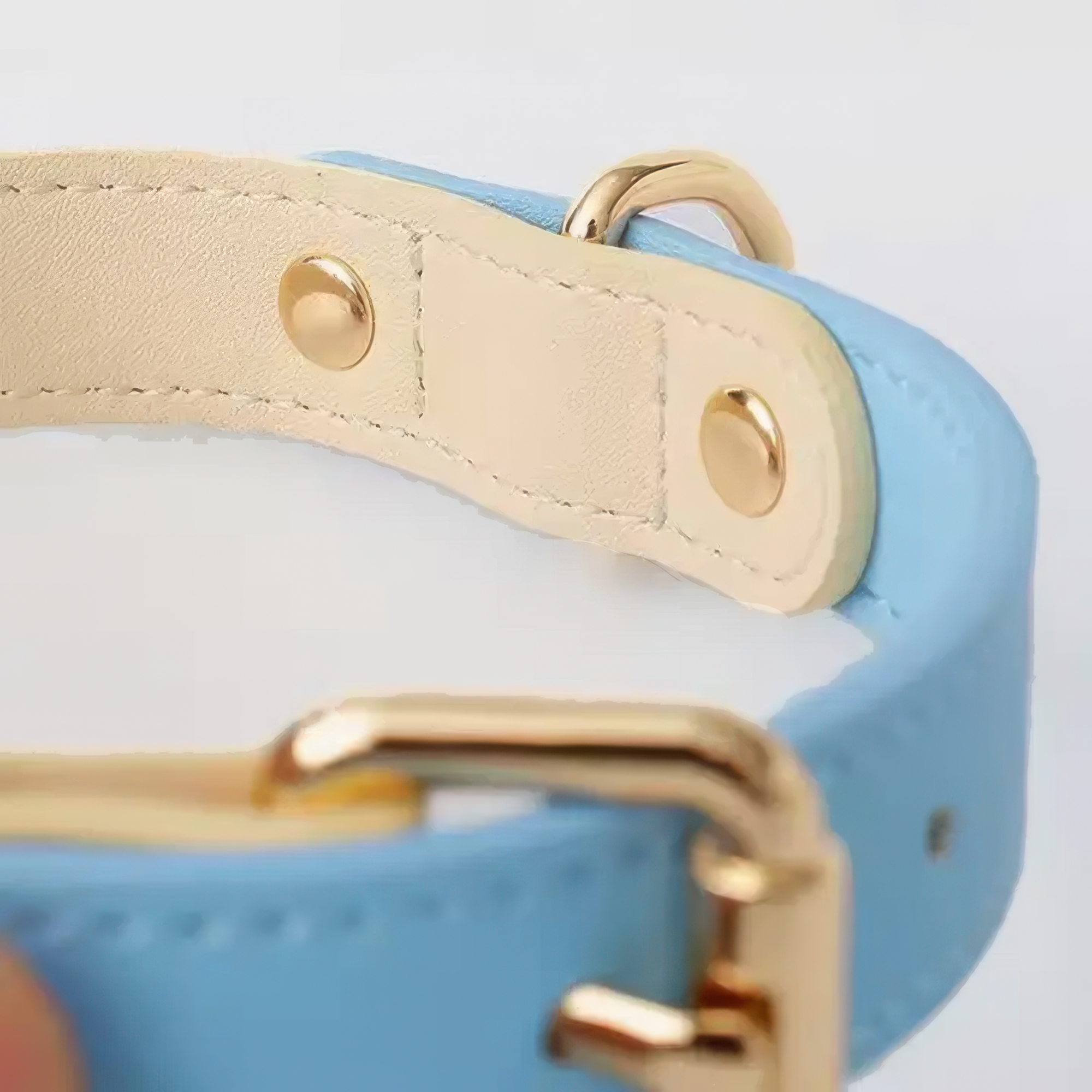 Capri Leather Collar & Leash Set - Sky