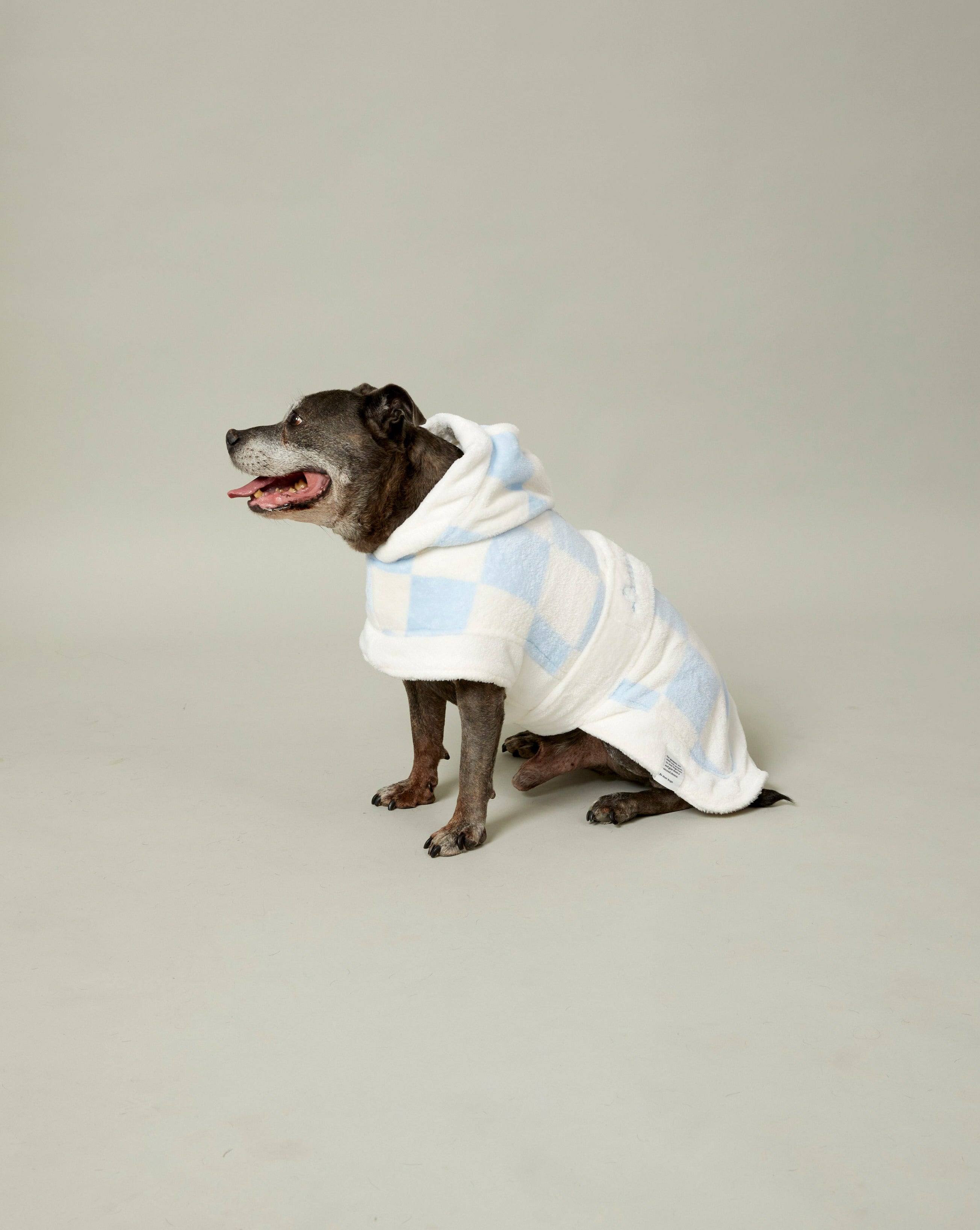The Snuggle Buddy Dog Robe - Blue Gingham