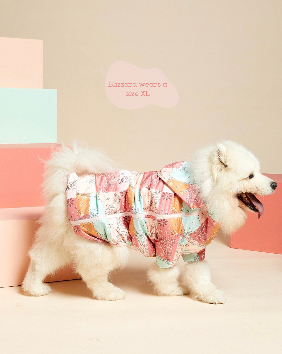 The Pink Patchwork Paisley Dog Raincoat